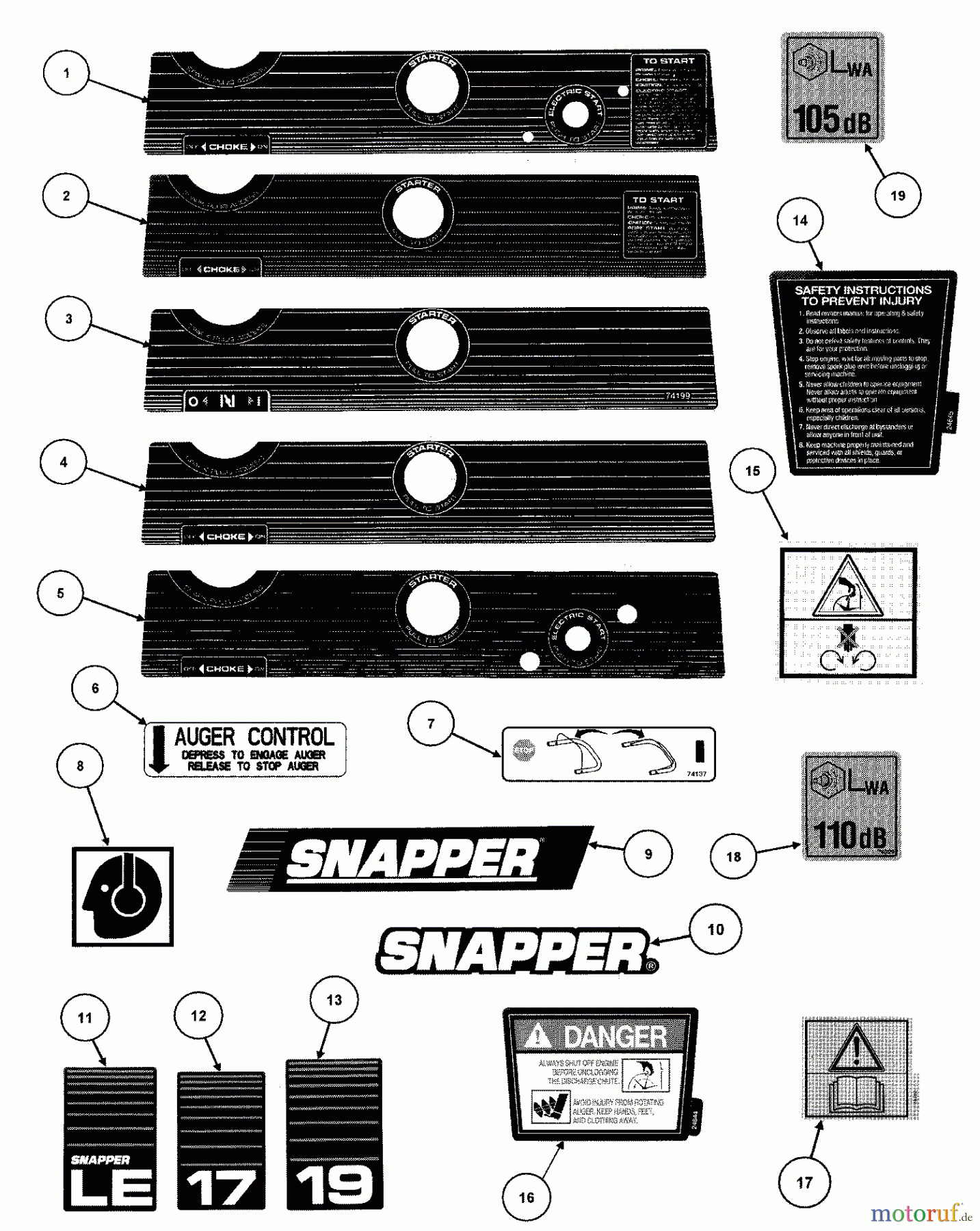 Snapper Schneefräsen LE3190E (84561) - Snapper 19