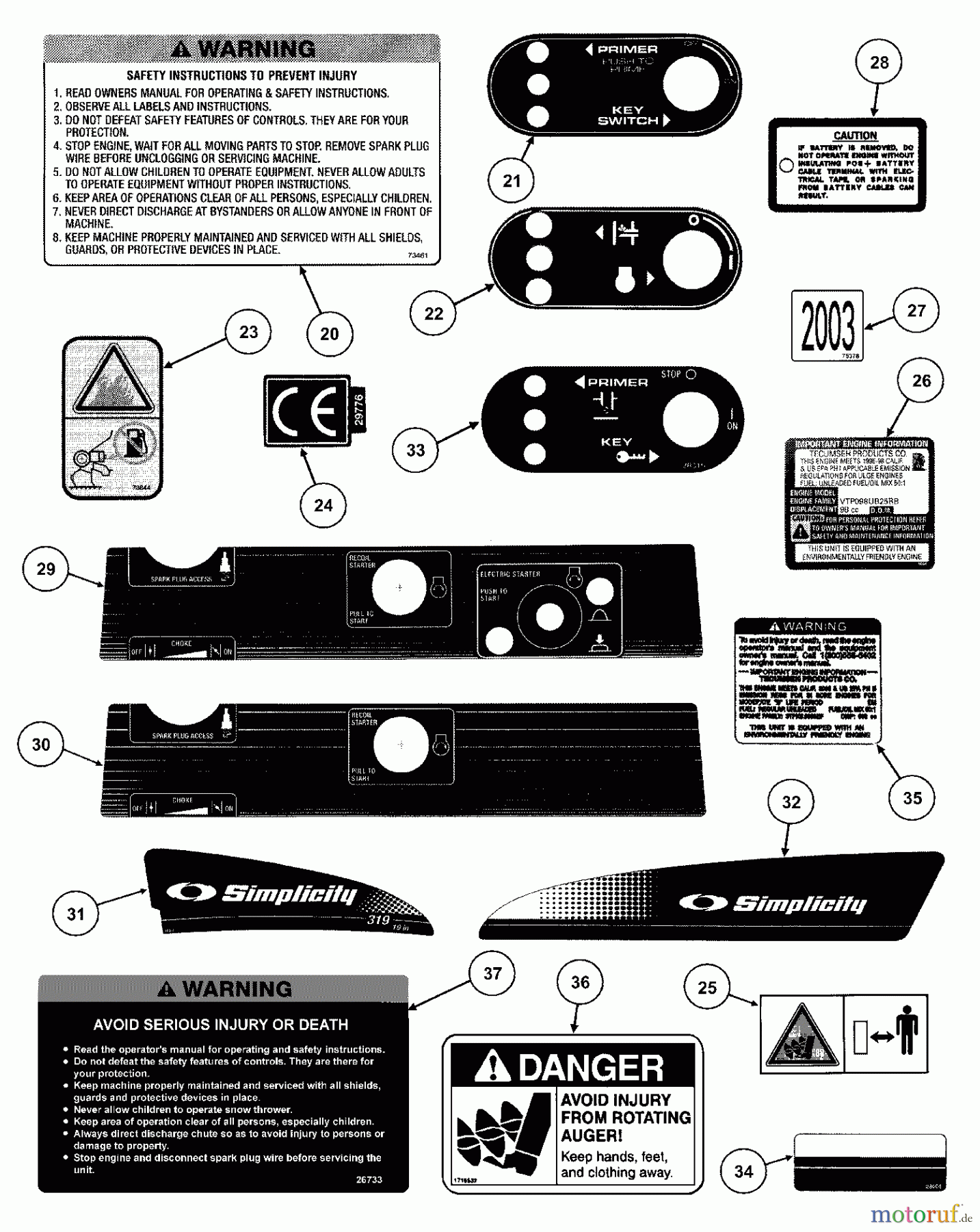 Snapper Schneefräsen LE3170R (84362) - Snapper 17