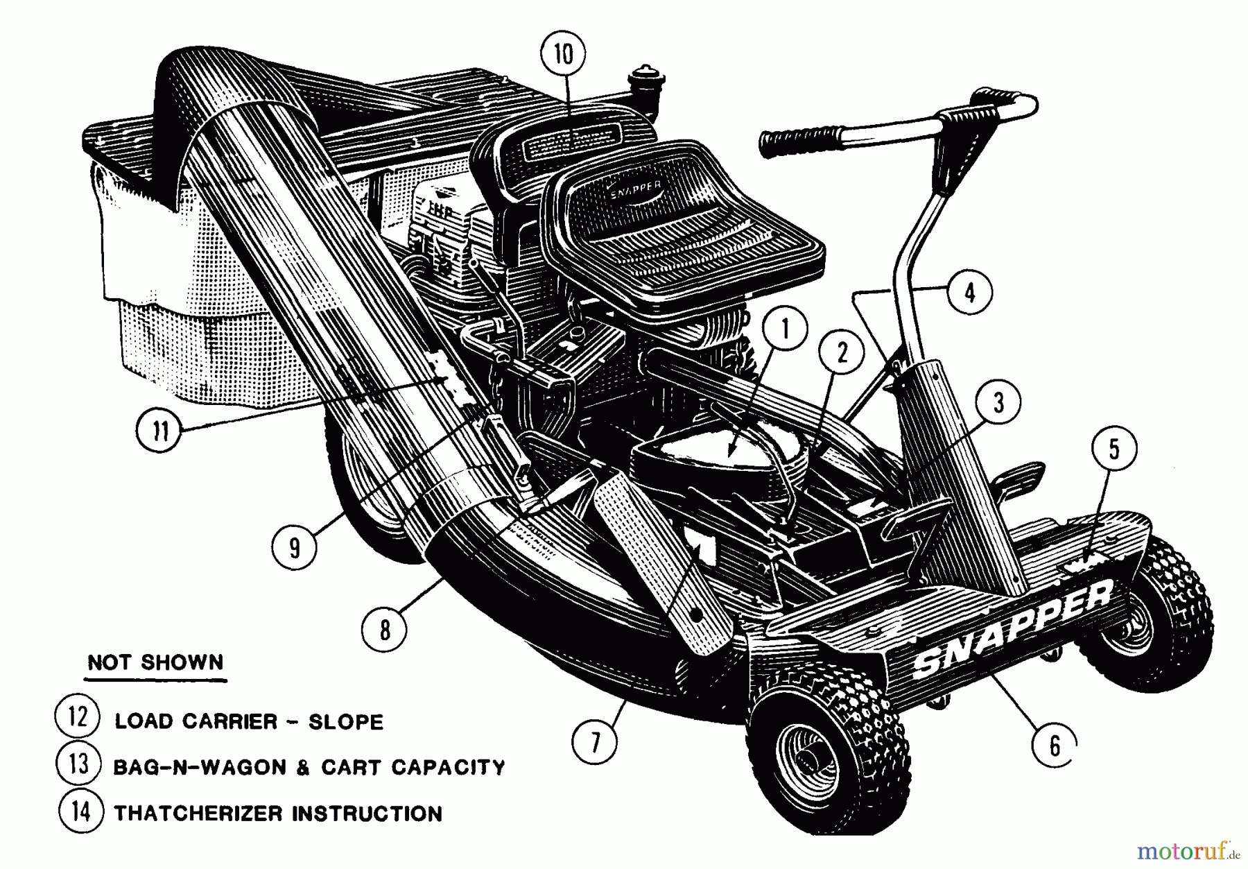 Snapper Zubehör. Rasenmäher 7060947 - Snapper Bag N-Wagon, 30 Bushel 25063S 25