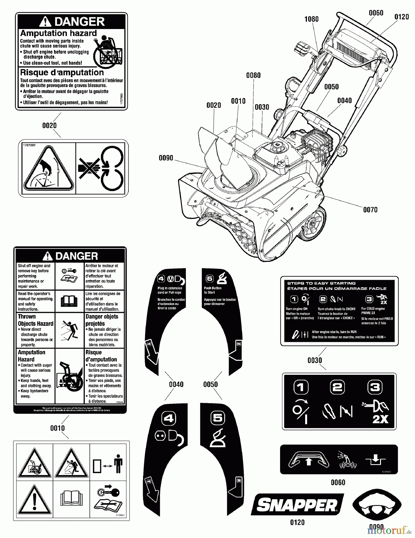 Snapper Schneefräsen SS822EX (1696169-01) - Snapper 22