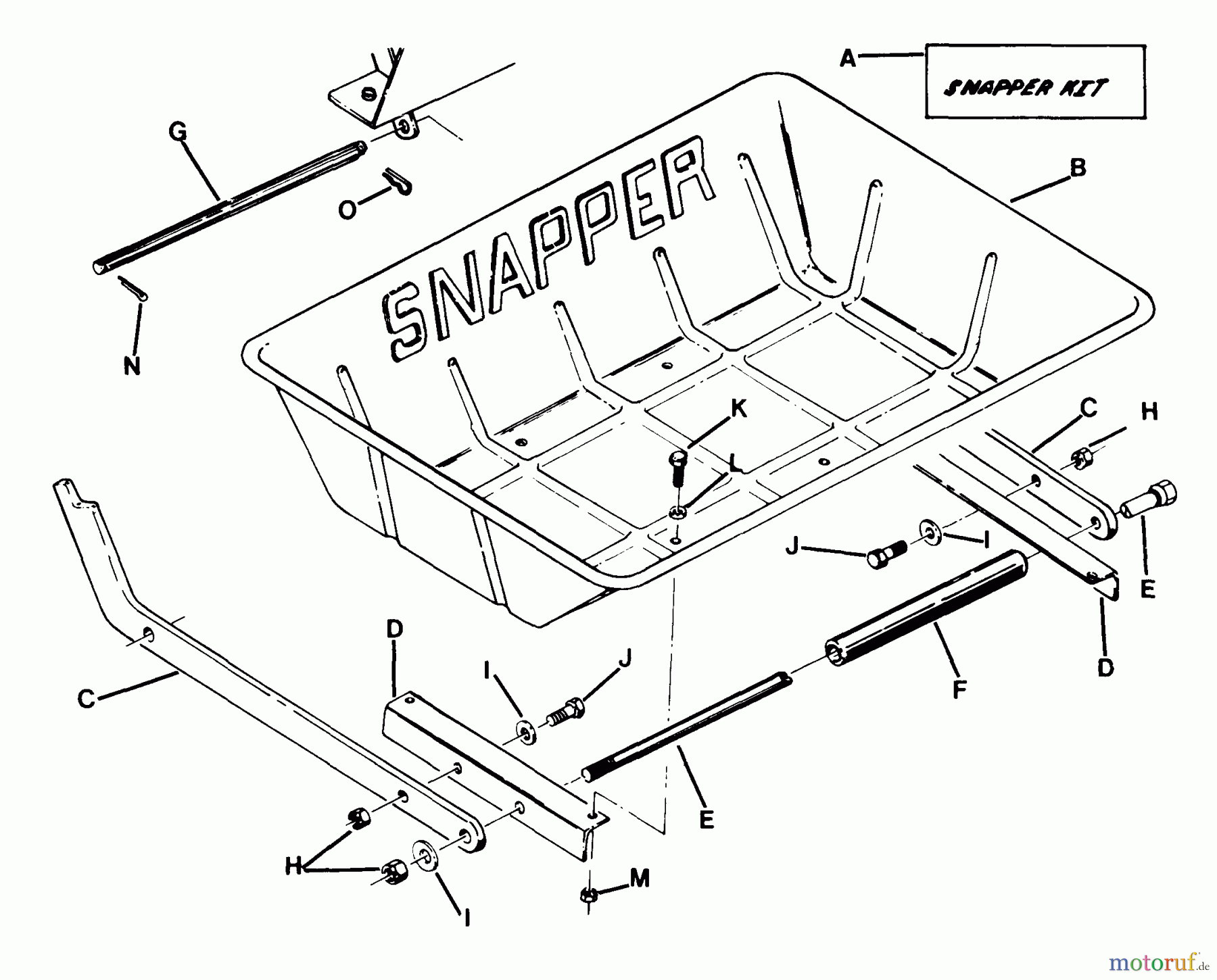 Snapper Zubehör. Rasenmäher 7060947 - Snapper Bag N-Wagon, 30 Bushel 25063S 25