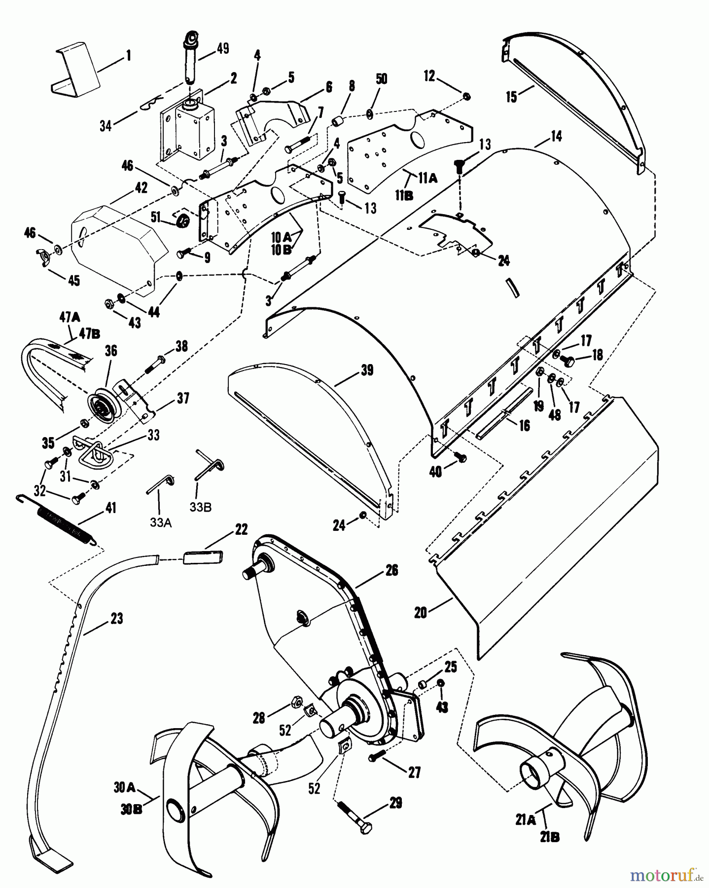 Snapper Motorhacken und Kultivierer R8001S - Snapper Rear Tine Tiller, 8 HP, Series 1 Tiller Head Components