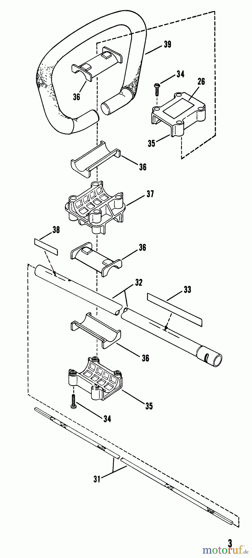 Snapper Trimmer, Motorsensen 215SST - Snapper 21.2cc Straight Shaft Trimmer Handle Assembly