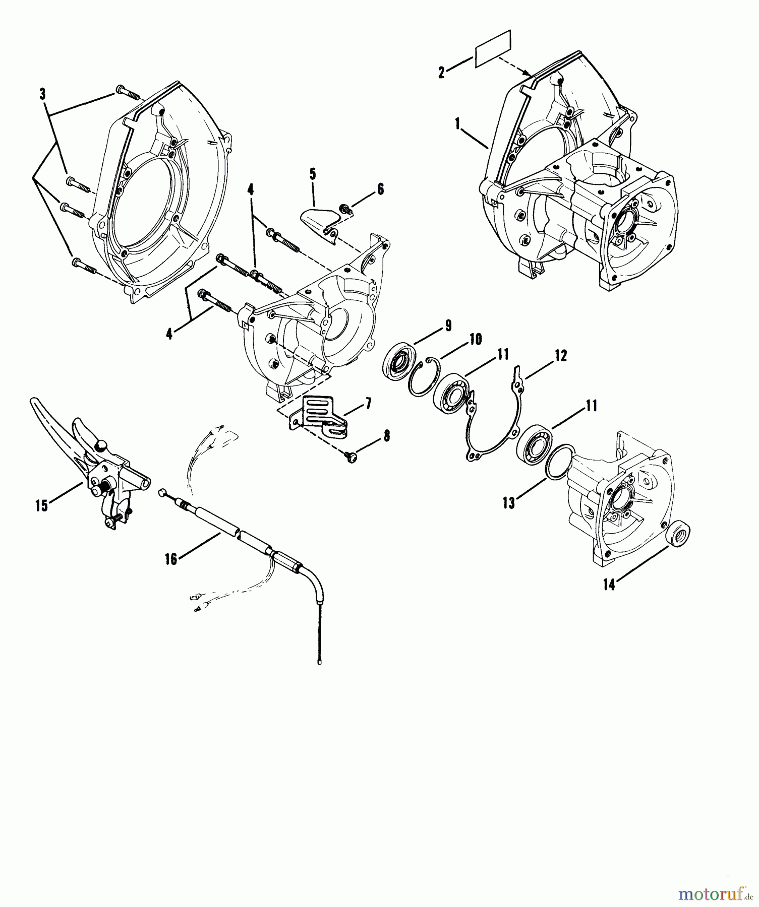 Snapper Trimmer, Motorsensen 410 - Snapper 40.6cc Straight Shaft Trimmer (86), Series 0 410 Crankcase Assembly
