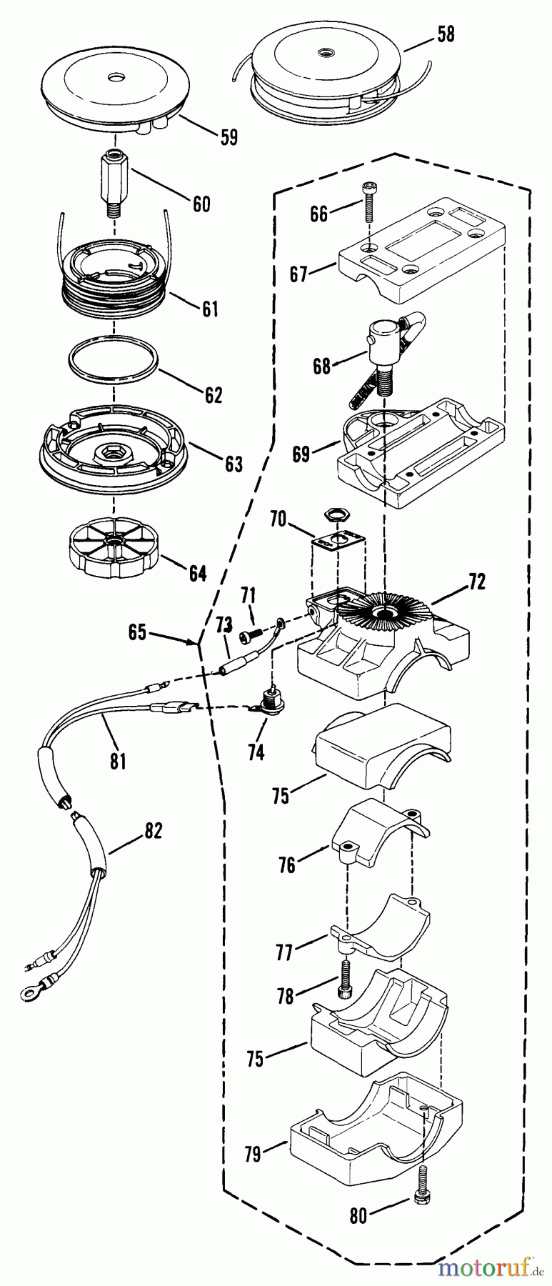 Snapper Trimmer, Motorsensen 411SST - Snapper 40.6cc Straight Shaft Trimmer, Series 1 411SST Manual Head Assmy And Swivel Handle Assmy