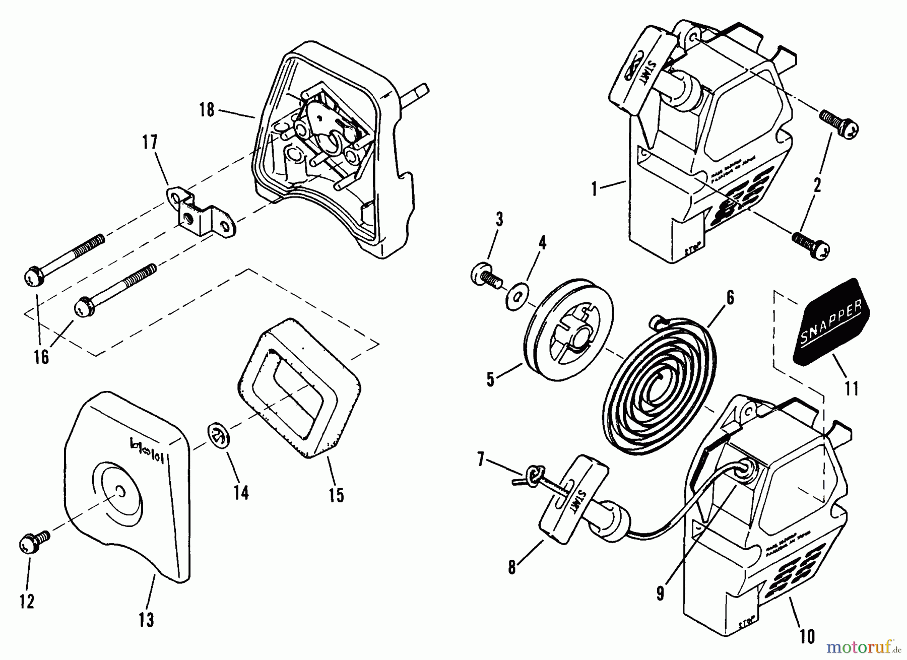 Snapper Trimmer RT2151 - Snapper Walk-Behind Trimmer RT2151 Recoil Starter