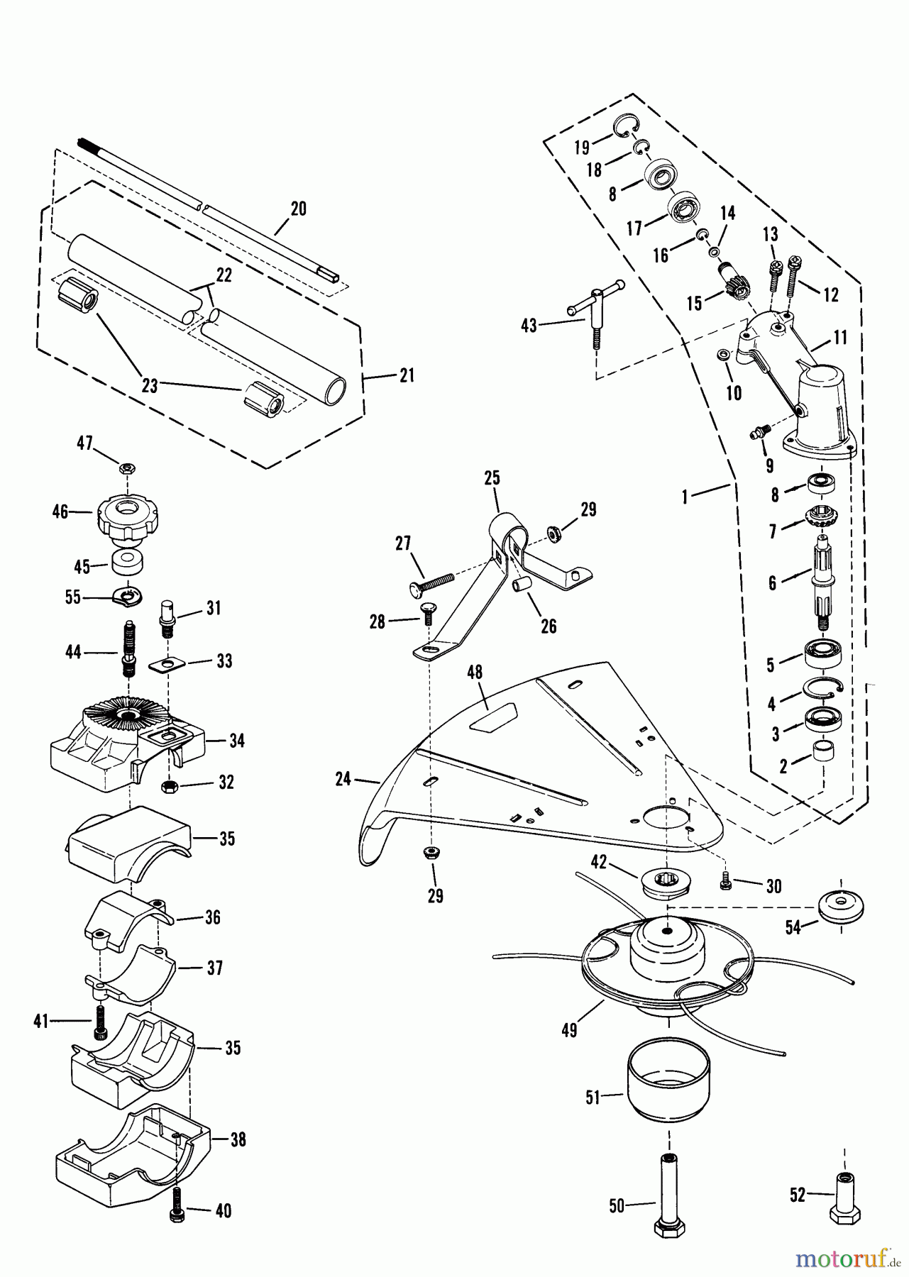  Snapper Trimmer RT2451 - Snapper Walk-Behind Trimmer RT2451 Gear Head, Tube & Bushing Assmy And Plastic Shield