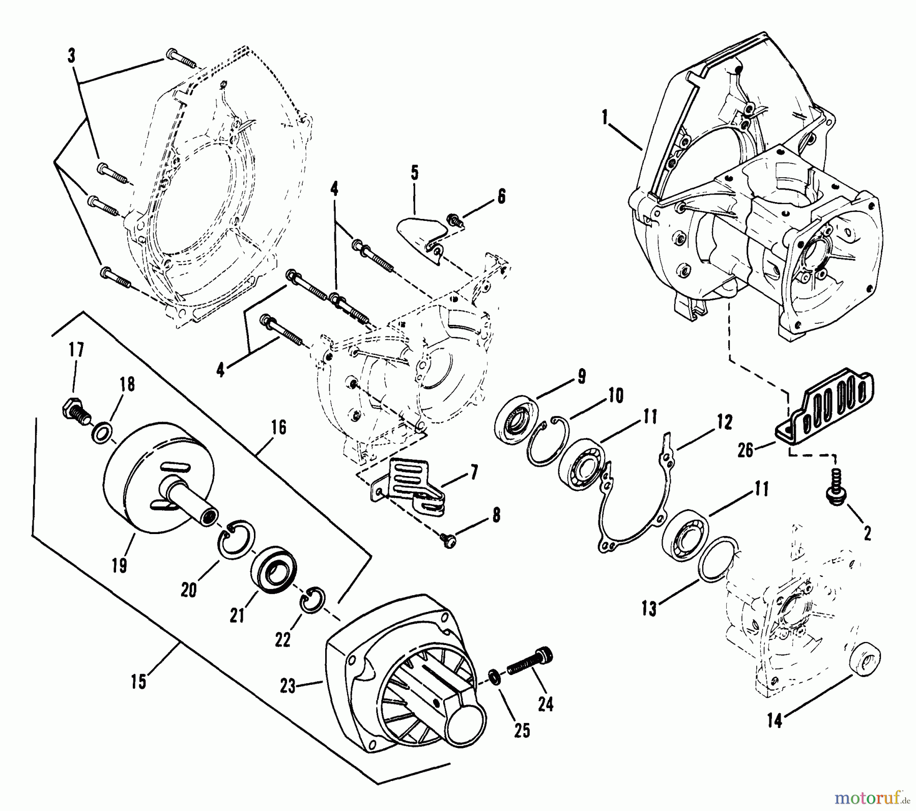 Snapper Trimmer RT4151 - Snapper Walk-Behind Trimmer RT4151 Crankcase Assembly