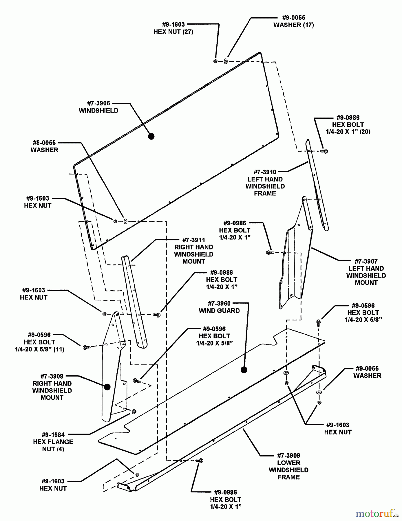 Snapper Utility Vehicles GC9520KW (84449) - Snapper 2x2 Grounds Cruiser Utility Vehicle, 9.5 HP, Series 0 Windshield Kit Accessory Group (Kit No. 63178)