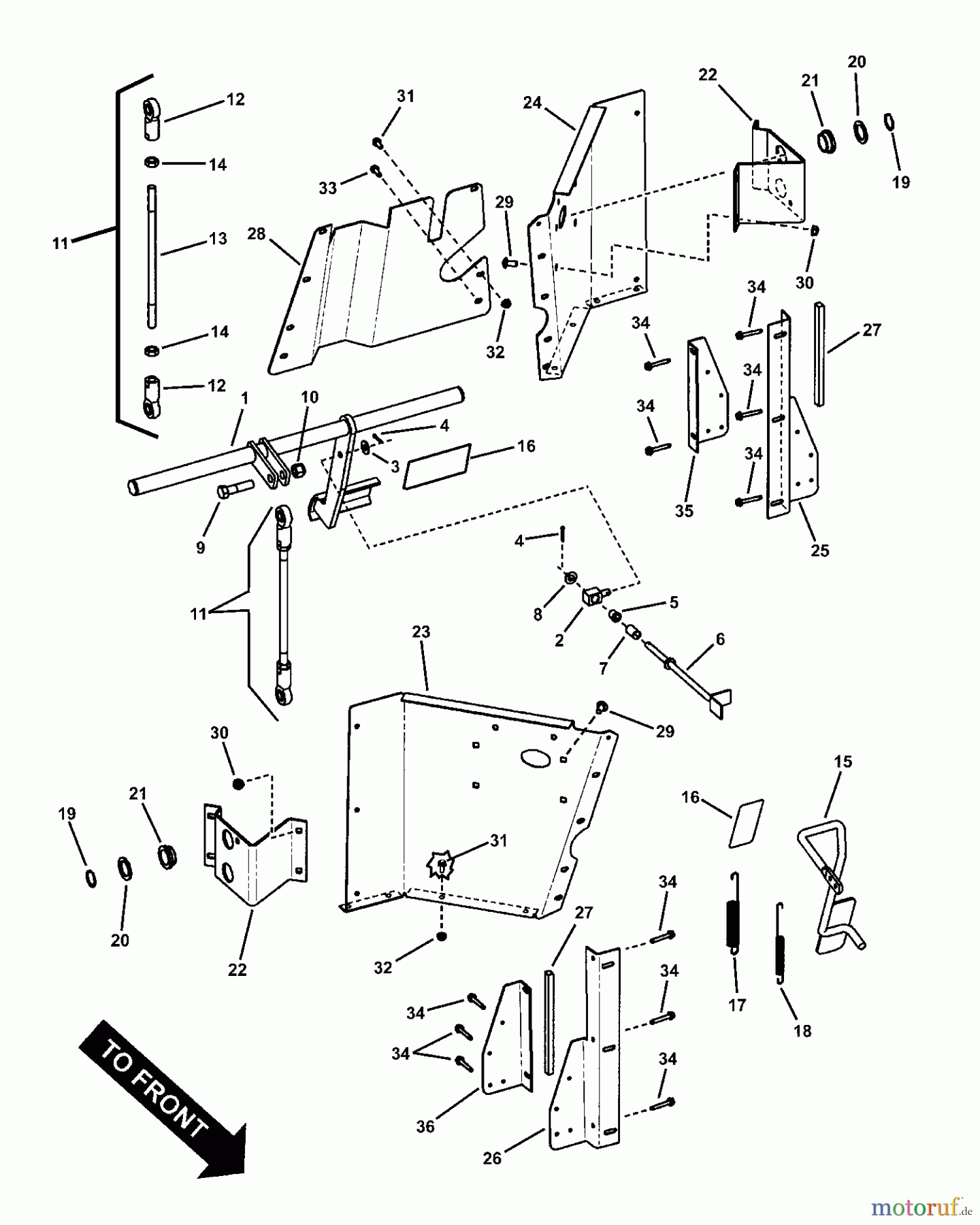 Snapper Utility Vehicles UVG1621BV (7085632) - Snapper Turf Cruiser Utility Vehicle, 16 HP, Series 1 FRONT CLIP GROUP (Pedals)