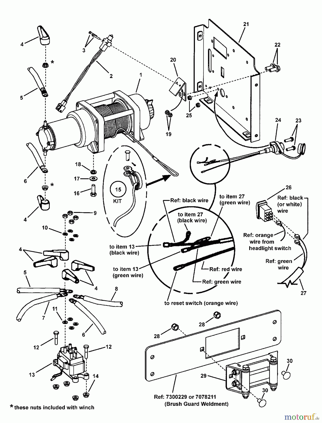  Snapper Utility Vehicles UVGT1621BV (7085903) - Snapper Trail Cruiser Utility Vehicle, 16 HP, Series 1 WINCH GROUP