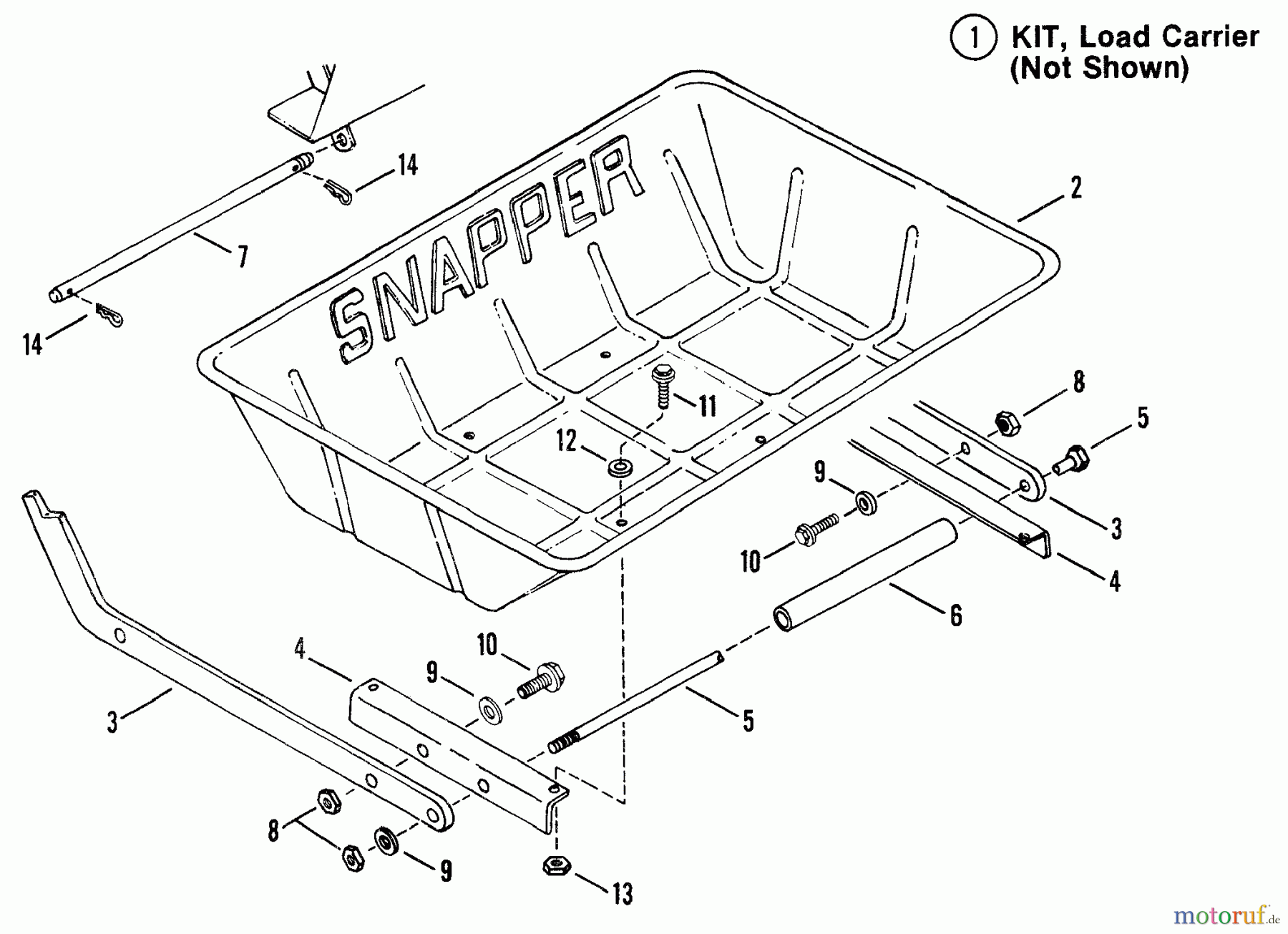 Snapper Zubehör. Rasenmäher 7060947 - Snapper Bag N-Wagon, 30 Bushel 25086S 25