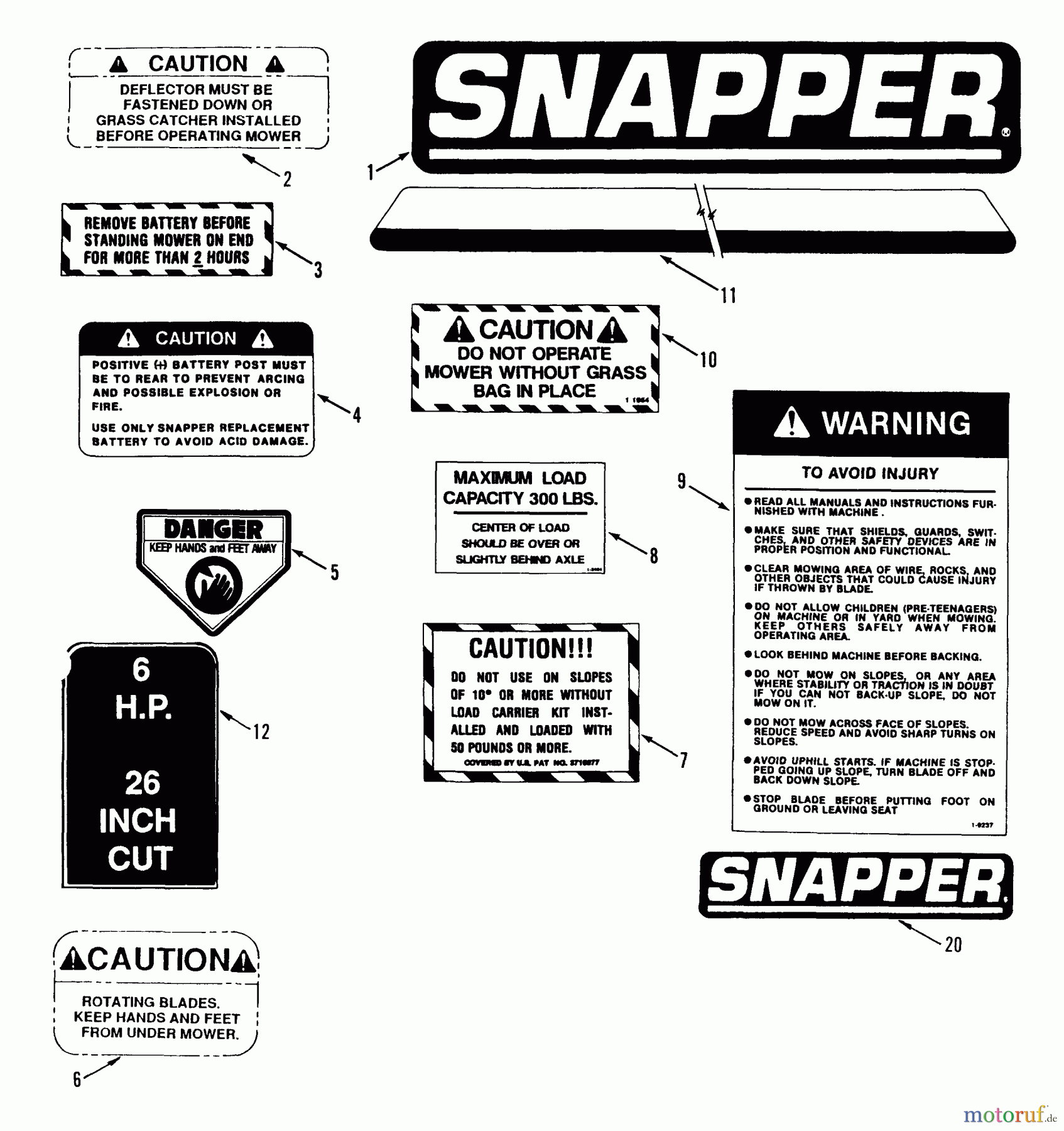 Snapper Zubehör. Rasenmäher 7060947 - Snapper Bag N-Wagon, 30 Bushel 26659BE 26
