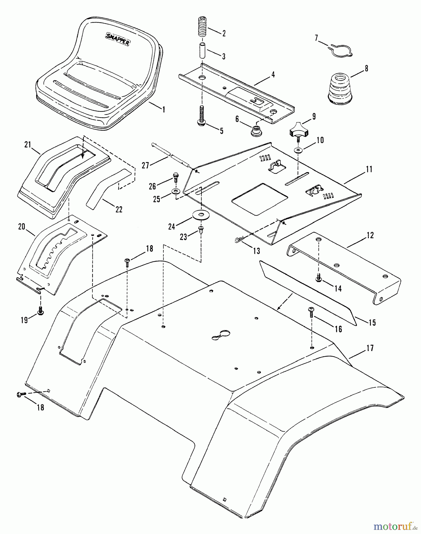 Snapper Zubehör. Rasenmäher 7060947 - Snapper Bag N-Wagon, 30 Bushel LT120D331B 33