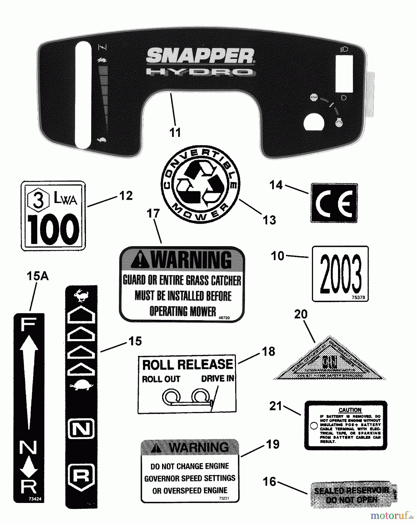 Snapper Zubehör. Rasenmäher 7060947 - Snapper Bag N-Wagon, 30 Bushel LT150H38HKV 38