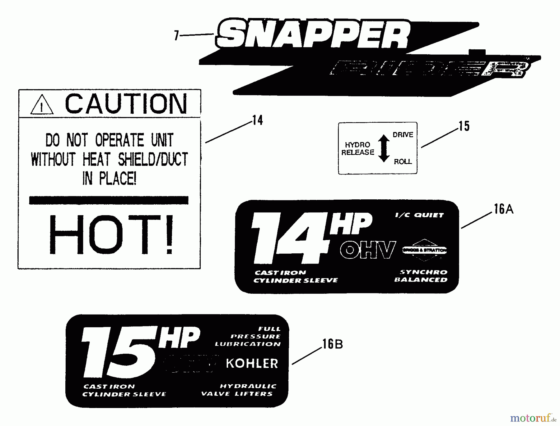 Snapper Zubehör. Rasenmäher 7060947 - Snapper Bag N-Wagon, 30 Bushel HZ14380BVE 38