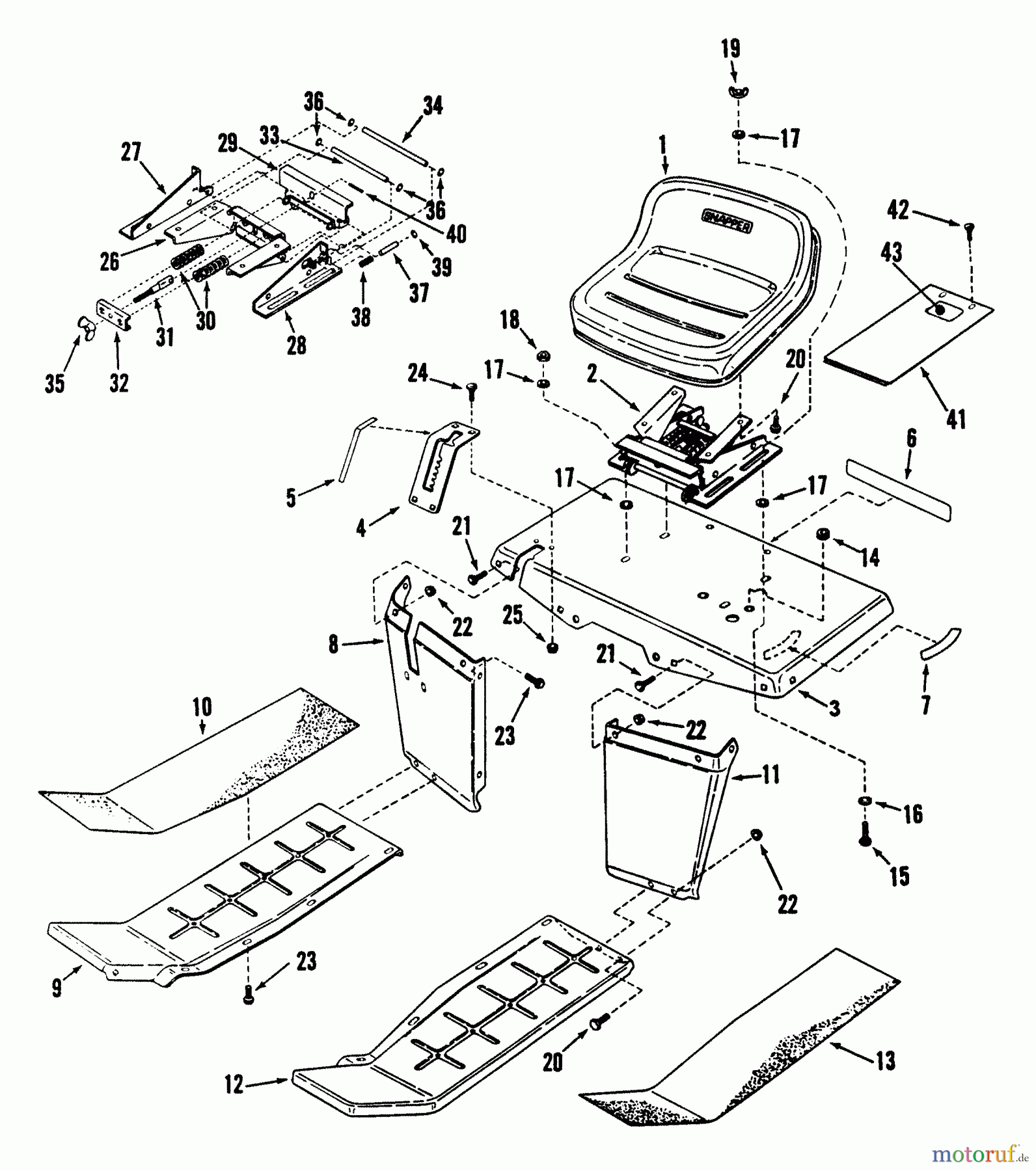  Snapper Rasen- und Gartentraktoren LT16002 - Snapper 16 HP Lawn Tractor, Disc Drive, Series 2 Seat, Step Panels & Rear Fender