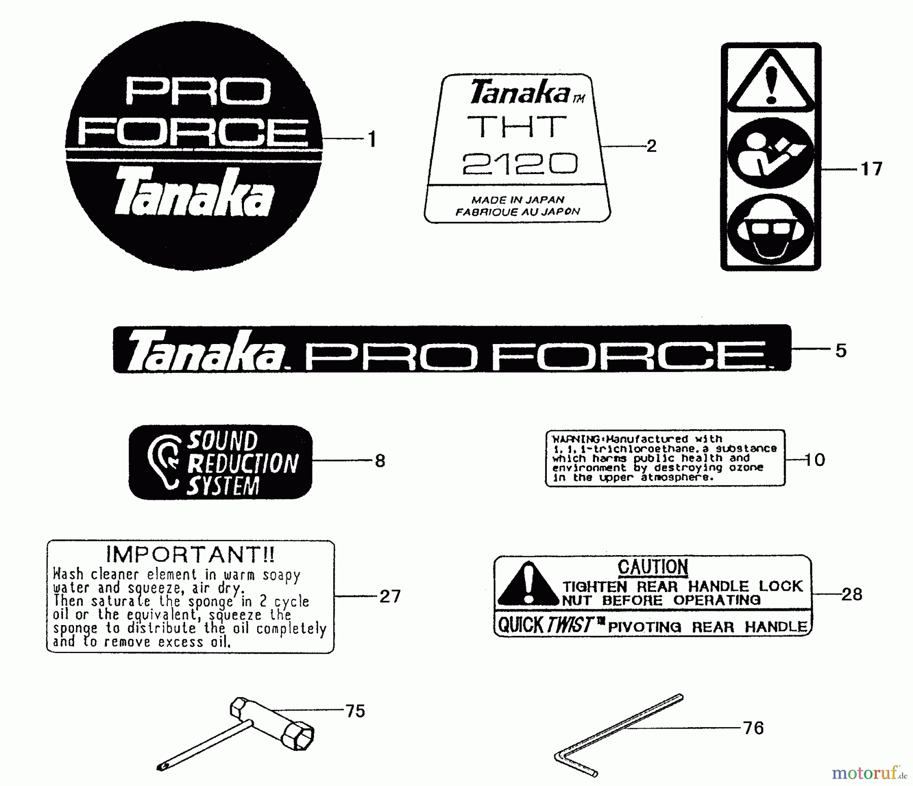 Tanaka Heckenscheeren THT-2120 - Tanaka Hedge Trimmer Decals, Tools