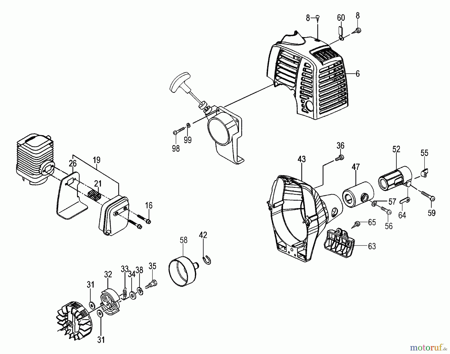 Tanaka Heckenscheeren TPH-2501 - Tanaka Articulating Pole Hedge Trimmer Clutch, Muffler, Anti-Vibe, Fan Case