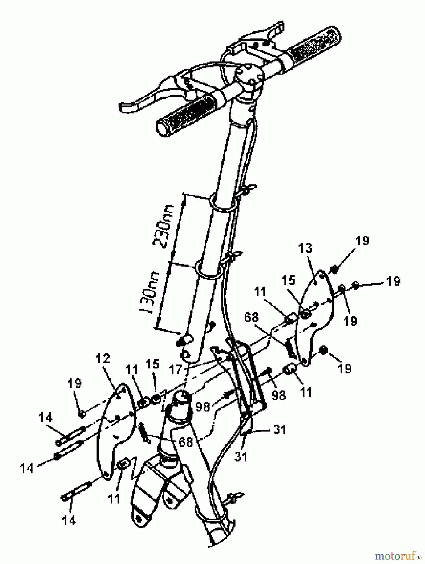  Tanaka Sonstiges Moby - Tanaka X 25cc PowerBoard Head Pipe & Folding Handle