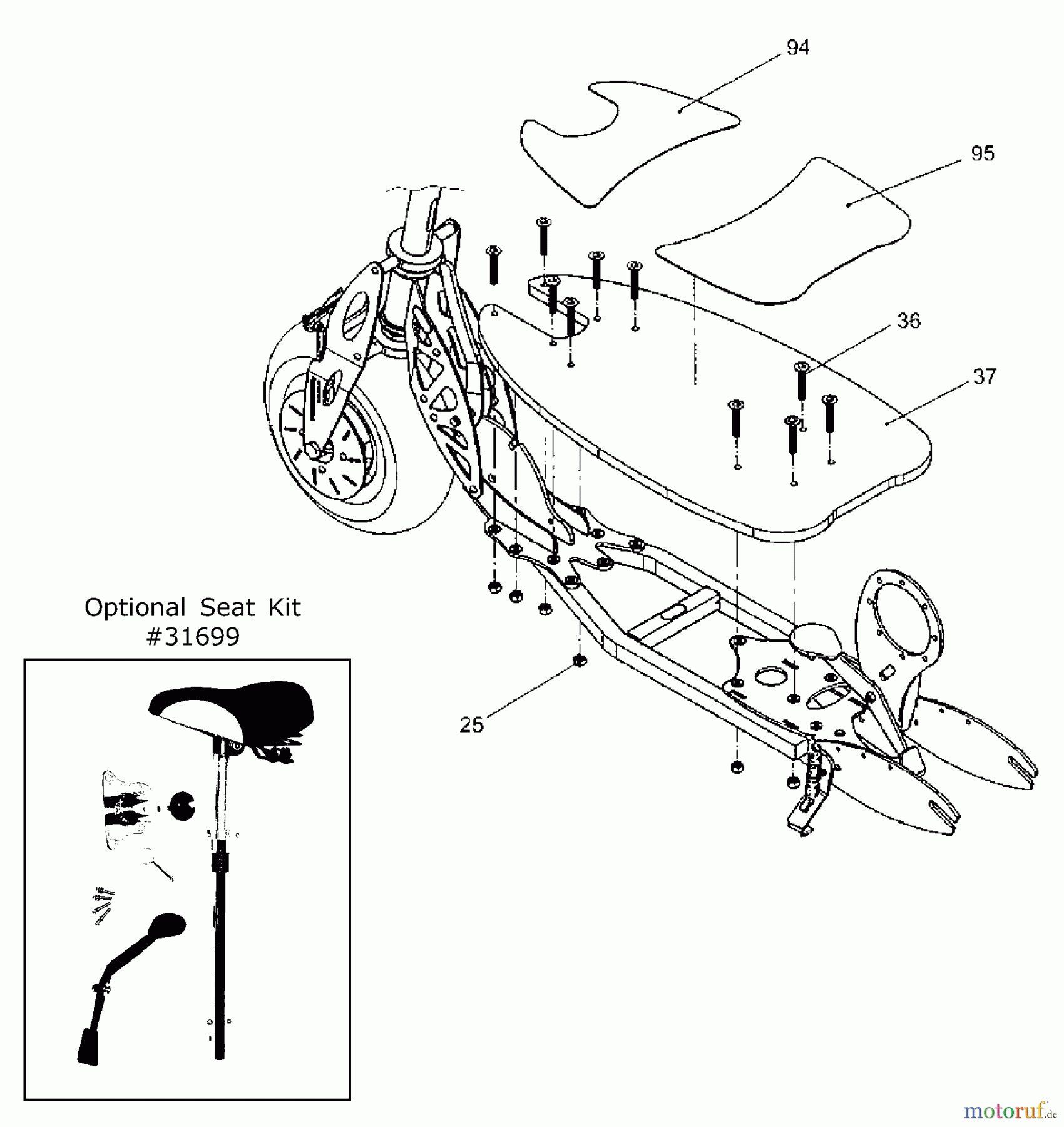 Tanaka Sonstiges PB-SE803 - Tanaka Moby-XL 40cc PowerBoard Deck, Deck Tape & Mounting Hardware