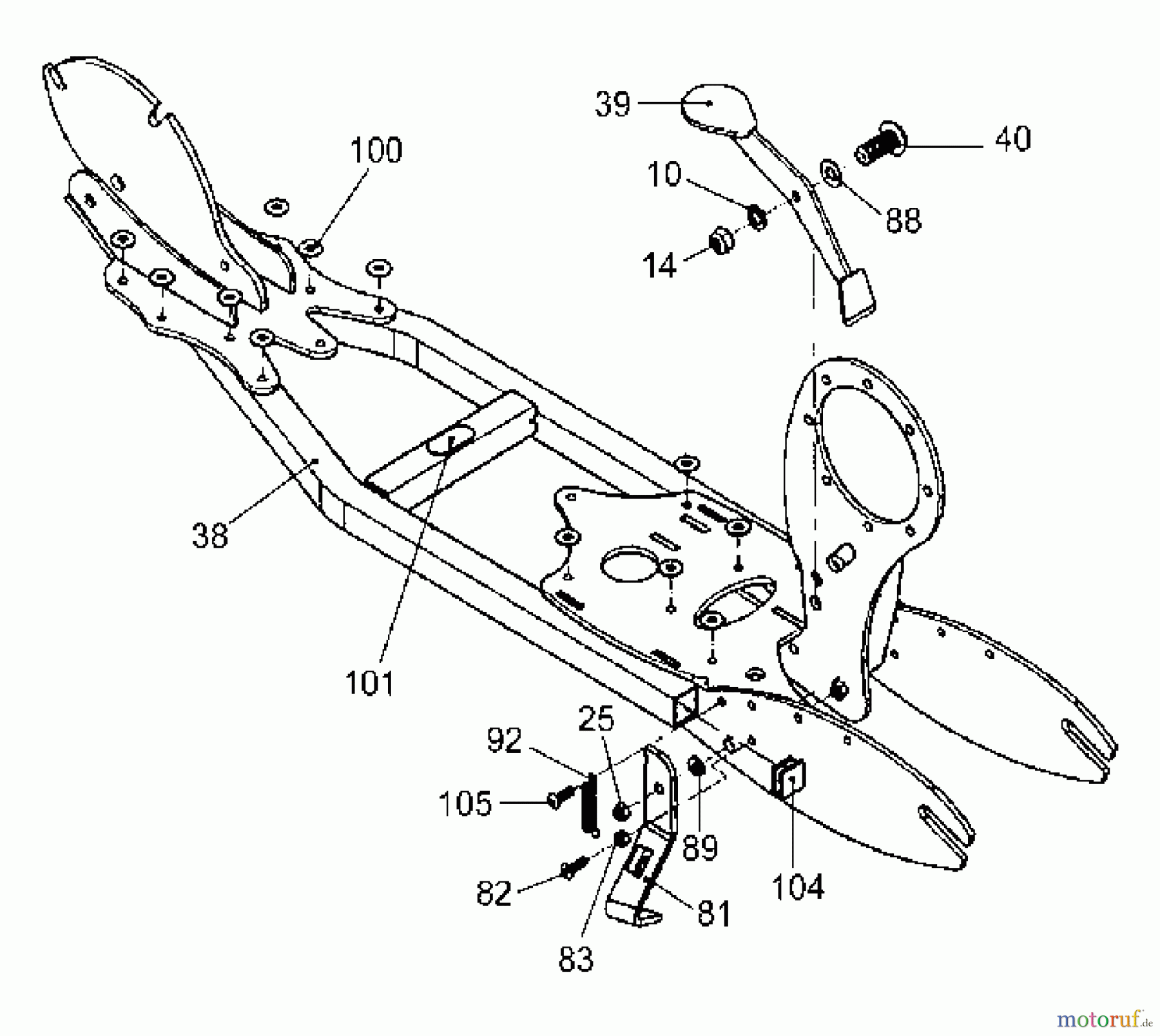  Tanaka Sonstiges PB-SE803 - Tanaka Moby-XL 40cc PowerBoard Frame, Rear Brake & Kick Stand
