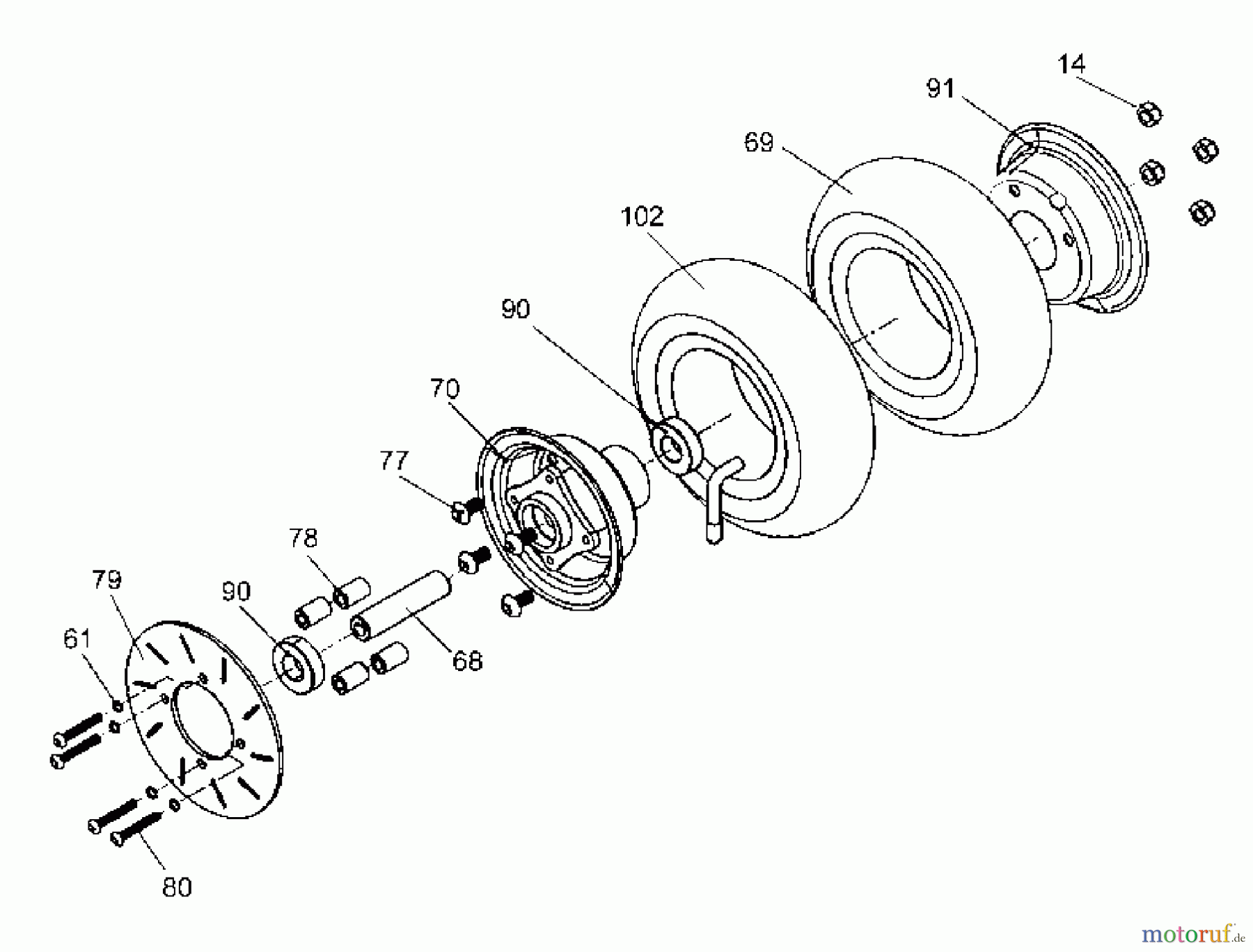  Tanaka Sonstiges PB-SE803 - Tanaka Moby-XL 40cc PowerBoard Front Wheel & Brake Disk