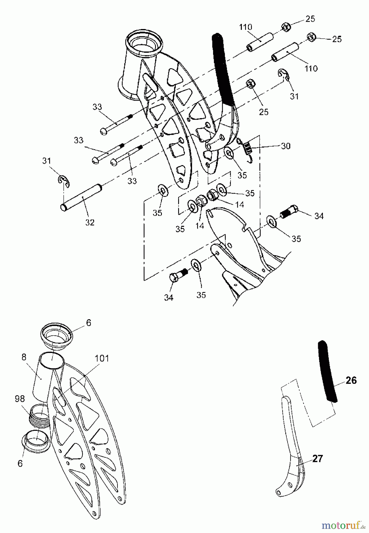  Tanaka Sonstiges PB-SE833 - Tanaka Moby 33cc PowerBoard Head Pipe & Folding Handle