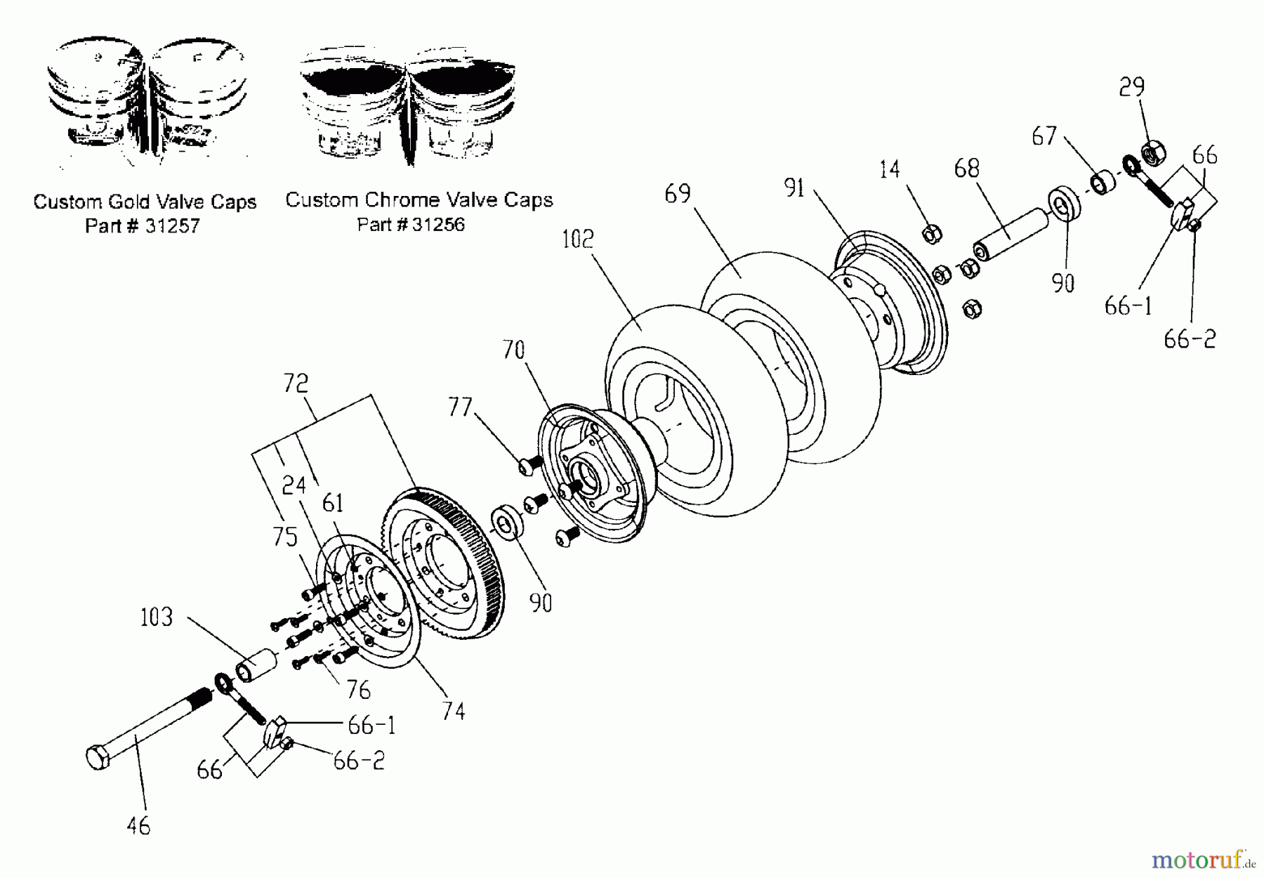 Tanaka Sonstiges PB-SE833 - Tanaka Moby 33cc PowerBoard Rear Wheel & Rear Drive Pulley
