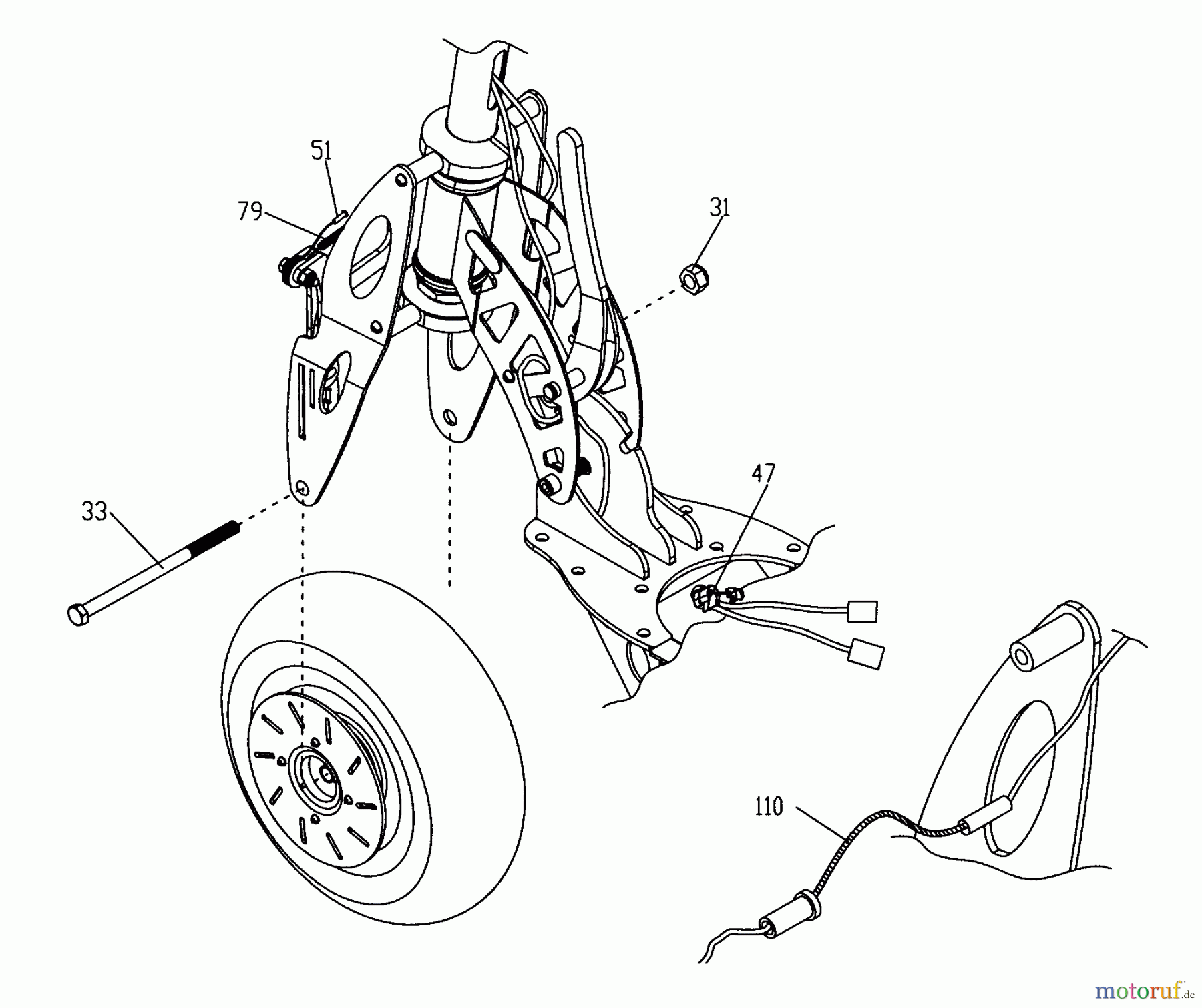 Tanaka Sonstiges PB-SM806 - Tanaka 450 Watt Electric PowerBoard Front Wheel Mounting Hardware