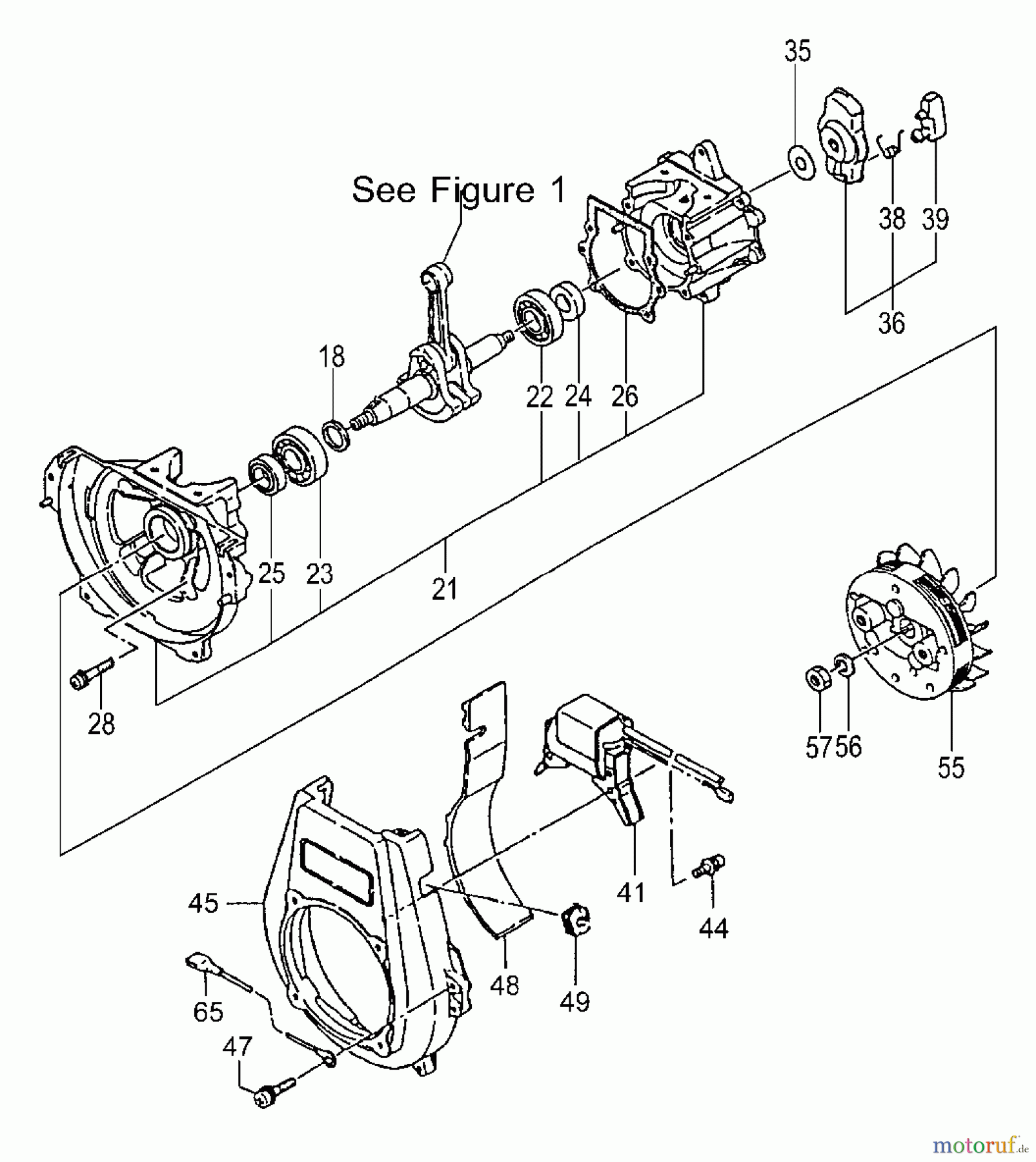Tanaka Sonstiges TPB-350GX - Tanaka 35cc PowerBoard Crankcase, Flywheel, Starter Pulley