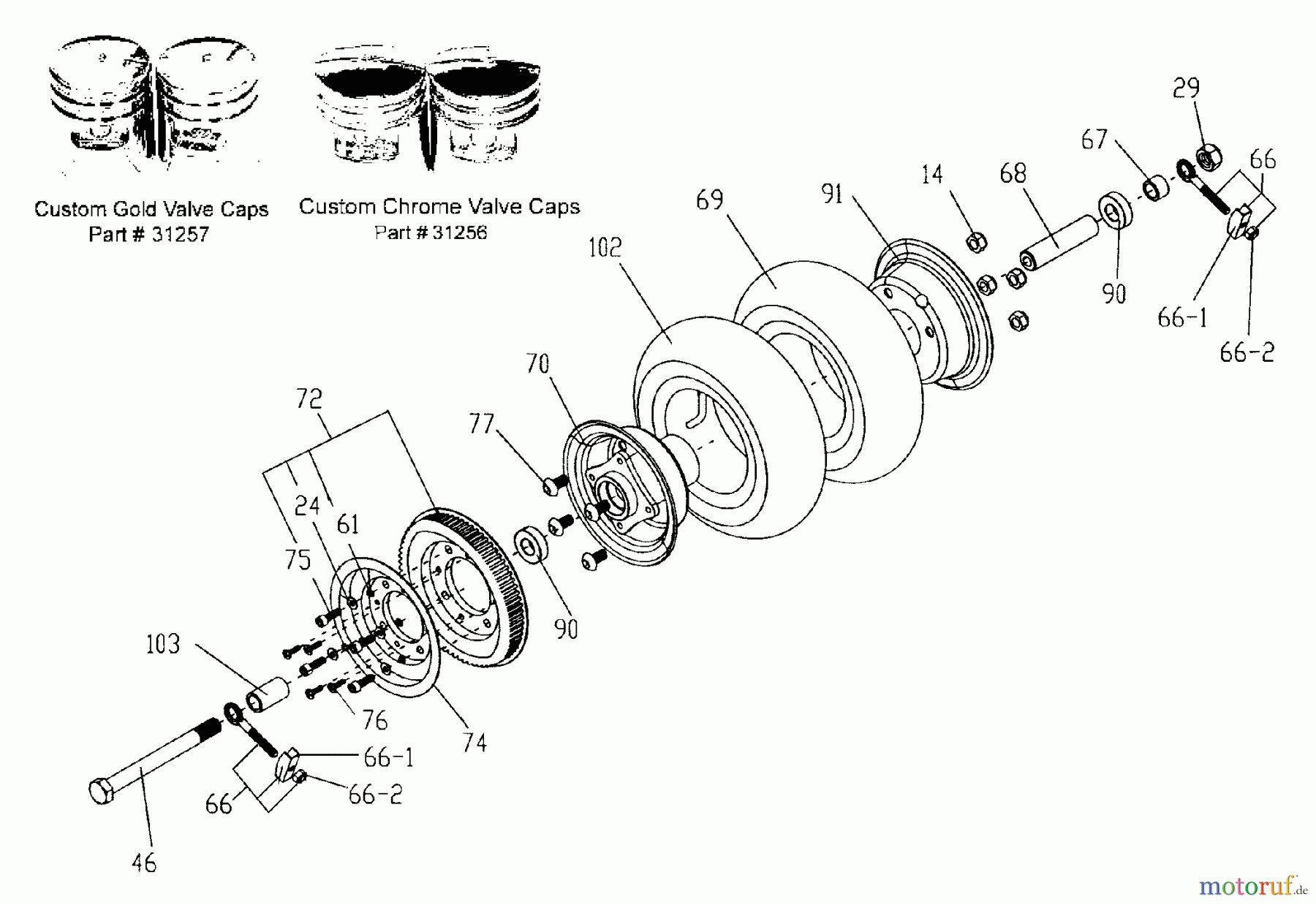 Tanaka Sonstiges TPB-350GX - Tanaka 35cc PowerBoard Rear Wheel & Rear Drive Pulley