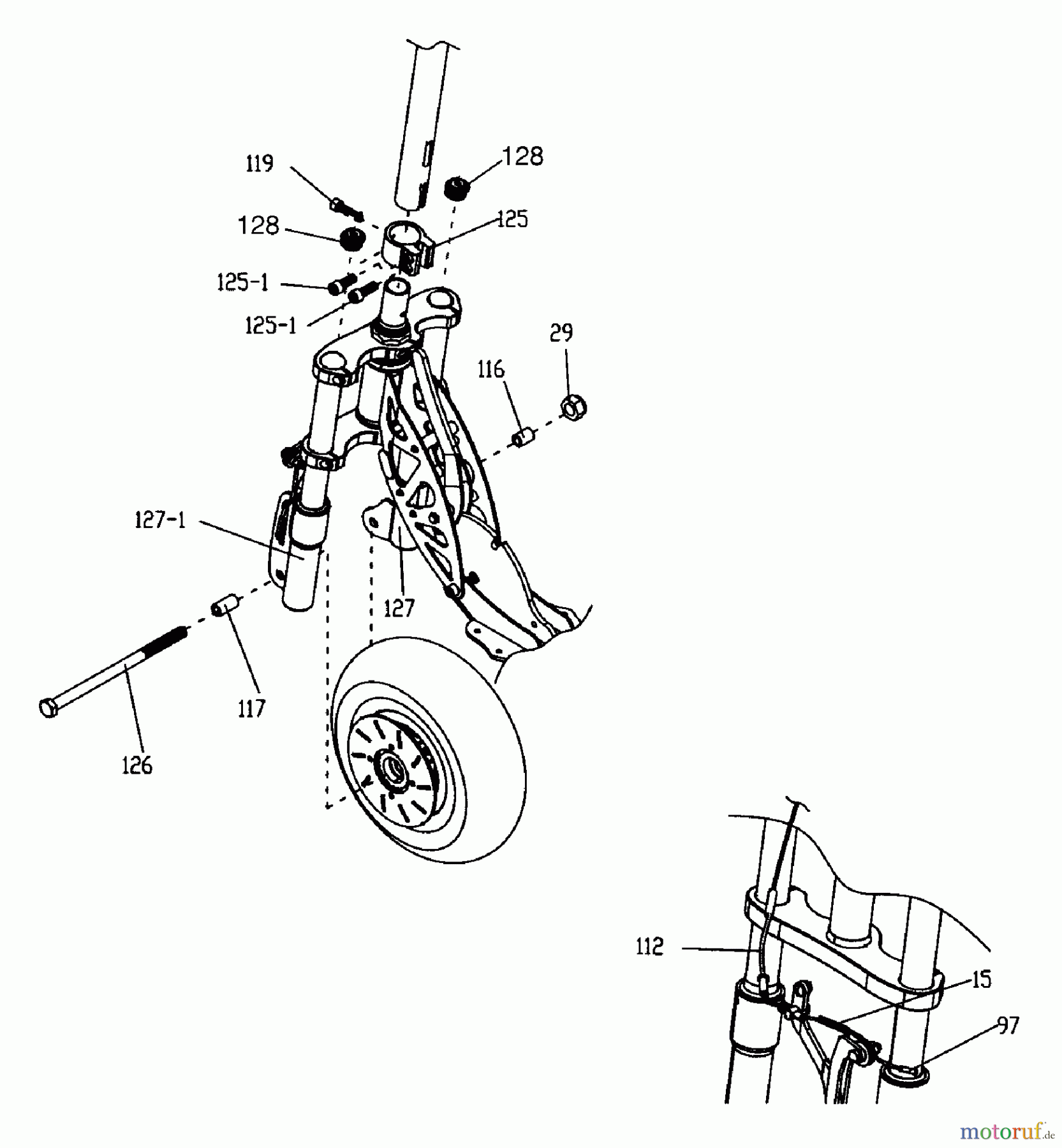 Tanaka Sonstiges TPB-400GX - Tanaka 40cc PowerBoard Shocks & Front Wheel Mounting Hardware