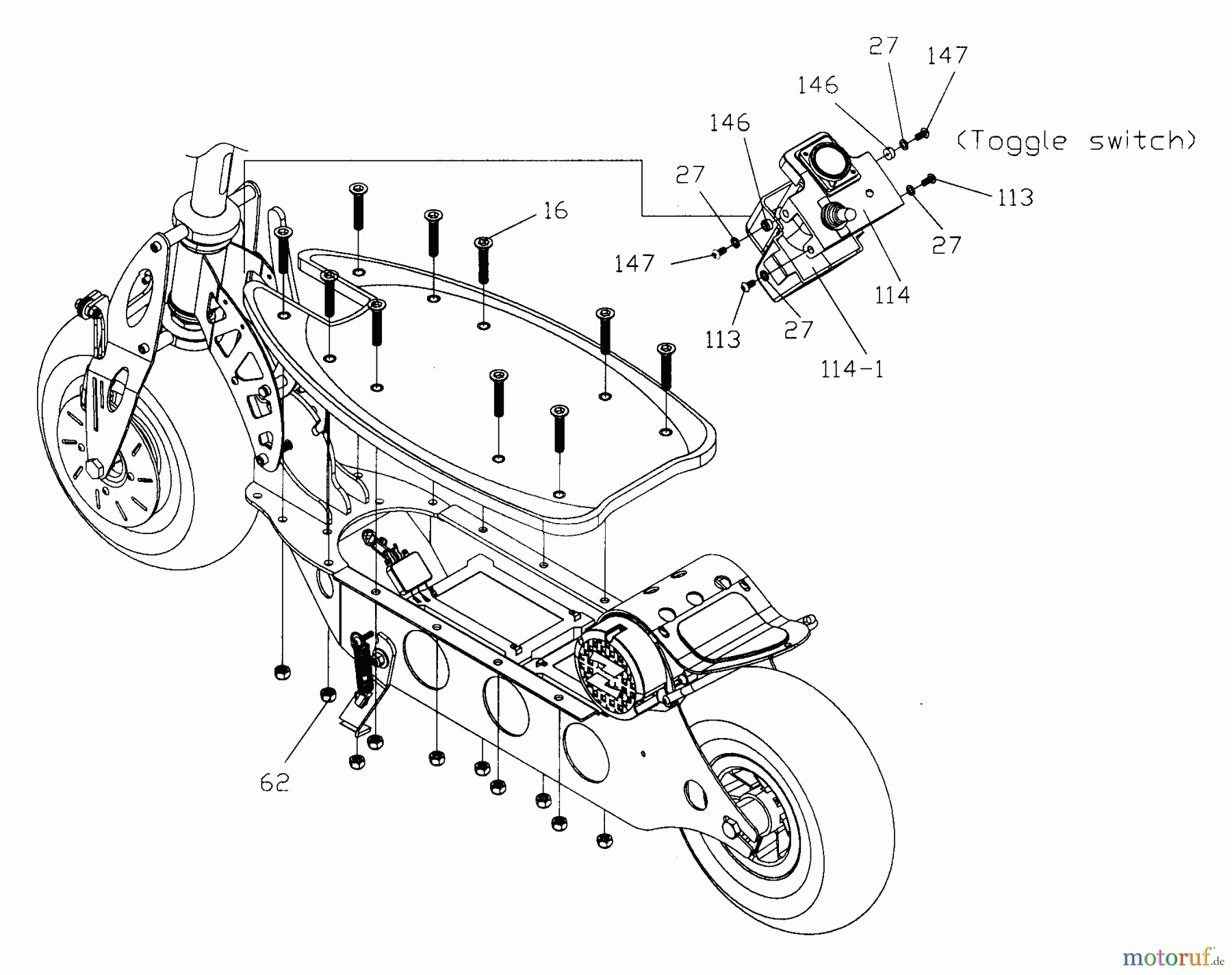 Tanaka Sonstiges TPB-450EL - Tanaka 450 Watt Electric PowerBoard Deck Mounting Hardware & On/Off Button