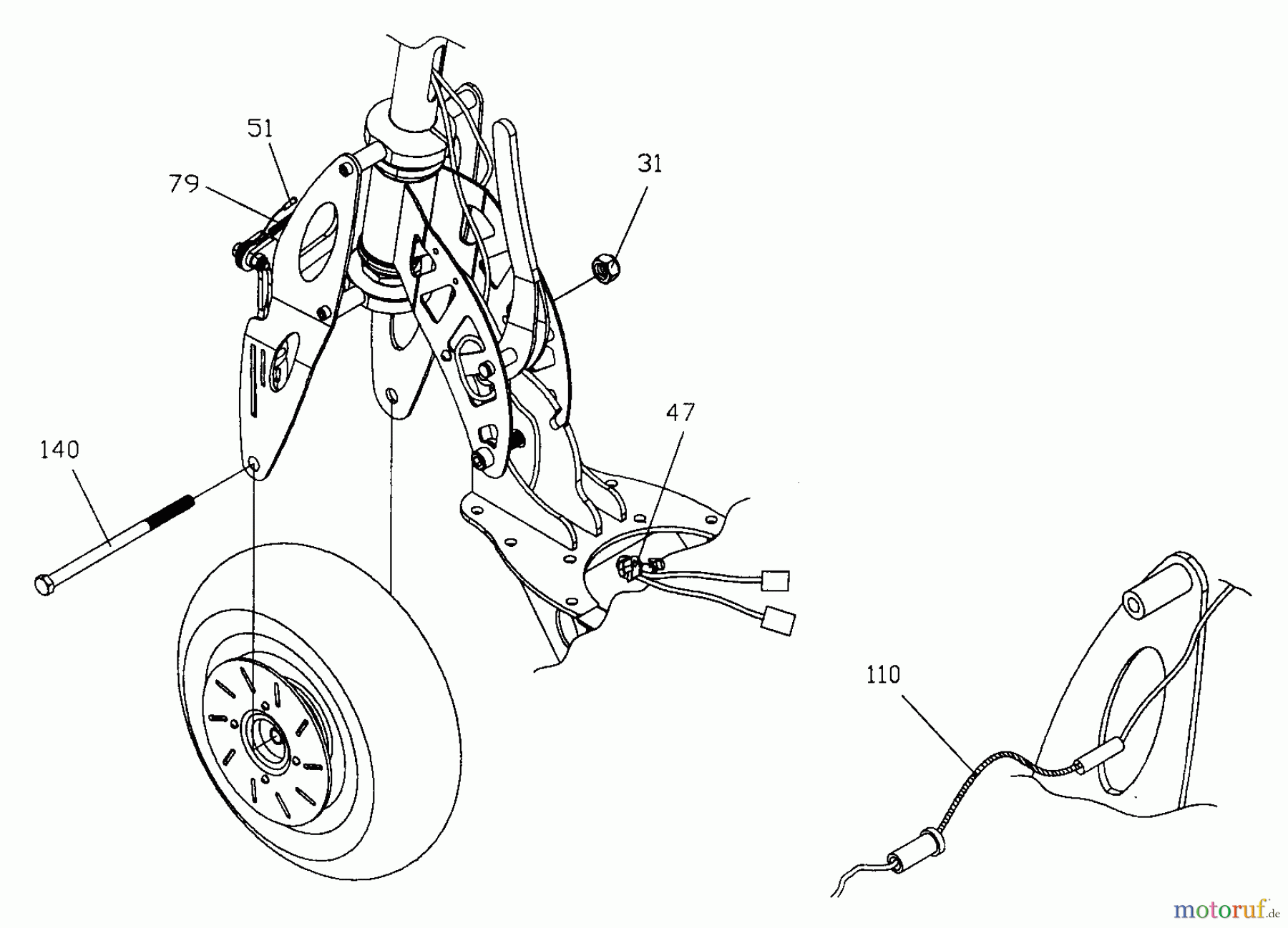 Tanaka Sonstiges TPB-450EL - Tanaka 450 Watt Electric PowerBoard Front Wheel Mounting Hardware