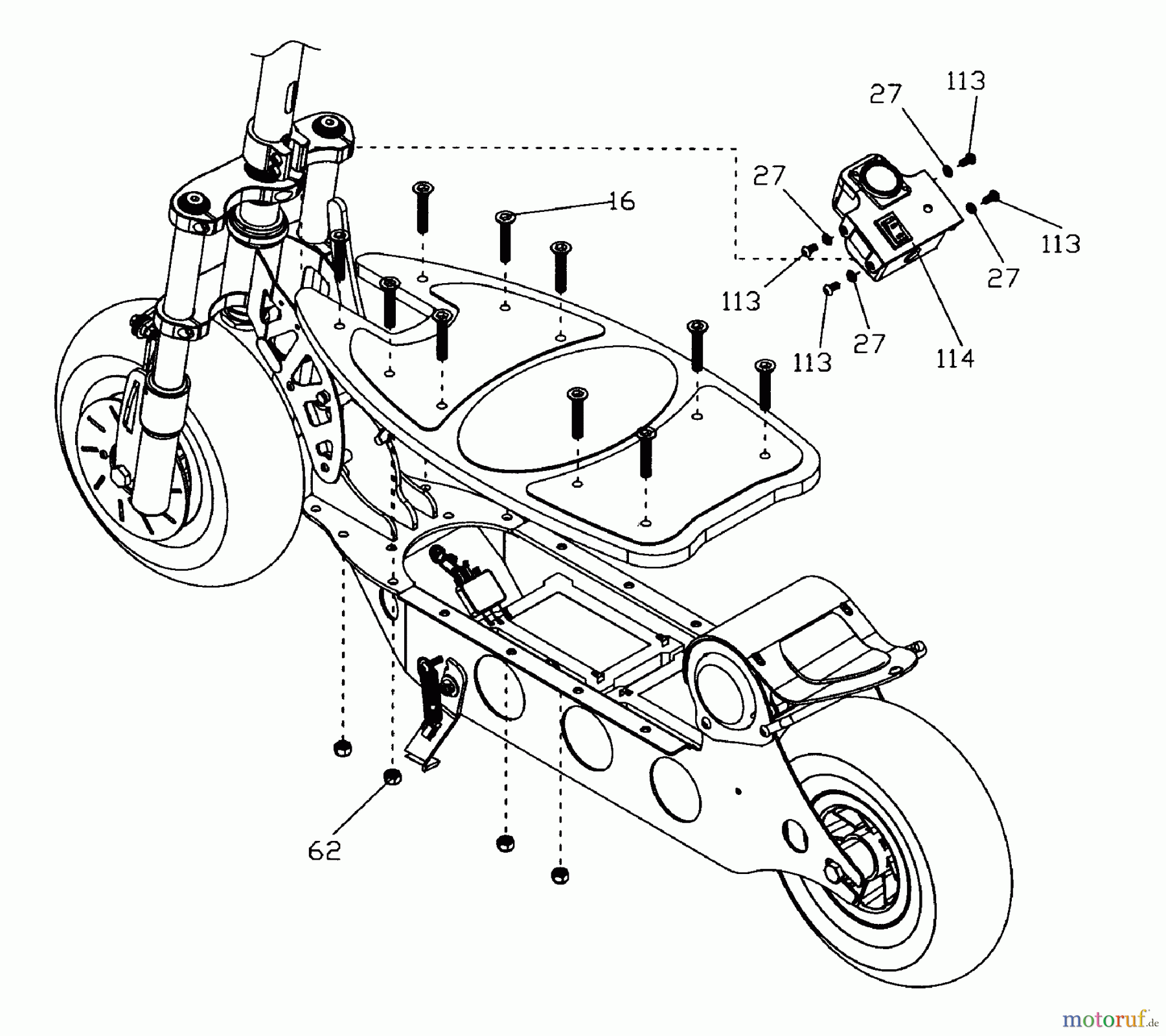 Tanaka Sonstiges TPB-450EX - Tanaka 450 Watt Electric PowerBoard Deck Mounting Hardware & On/Off Button