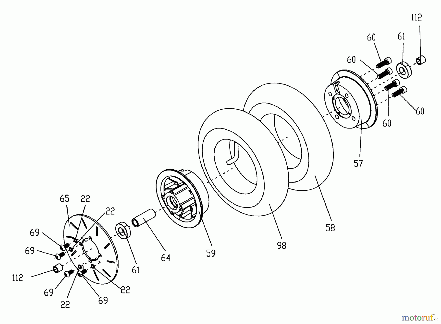 Tanaka Sonstiges TPB-450EX - Tanaka 450 Watt Electric PowerBoard Front Wheel & Brake Disc