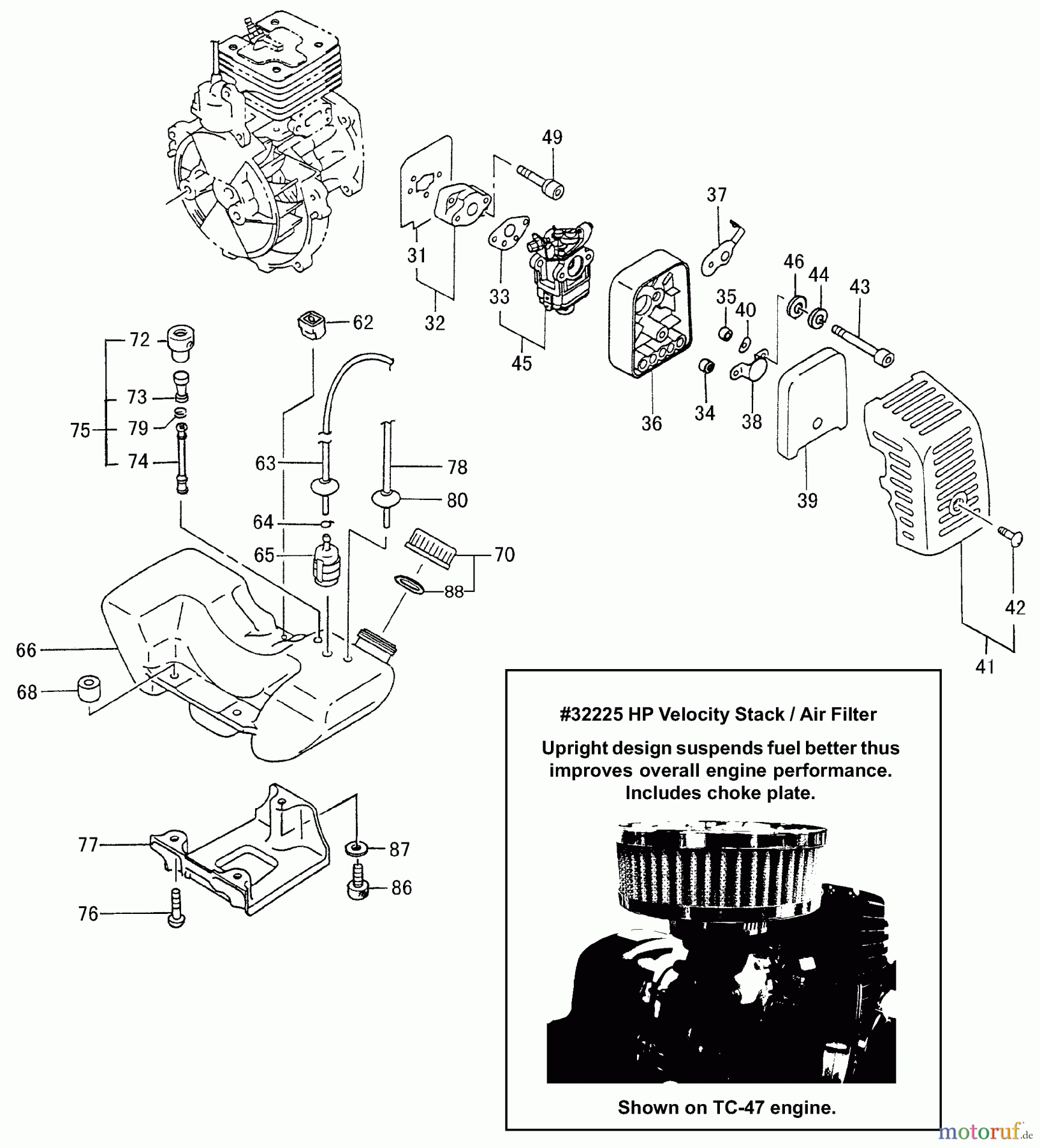Tanaka Sonstiges TPK-400GS - Tanaka 40cc Paveracer Kart Fuel System, Air Filter