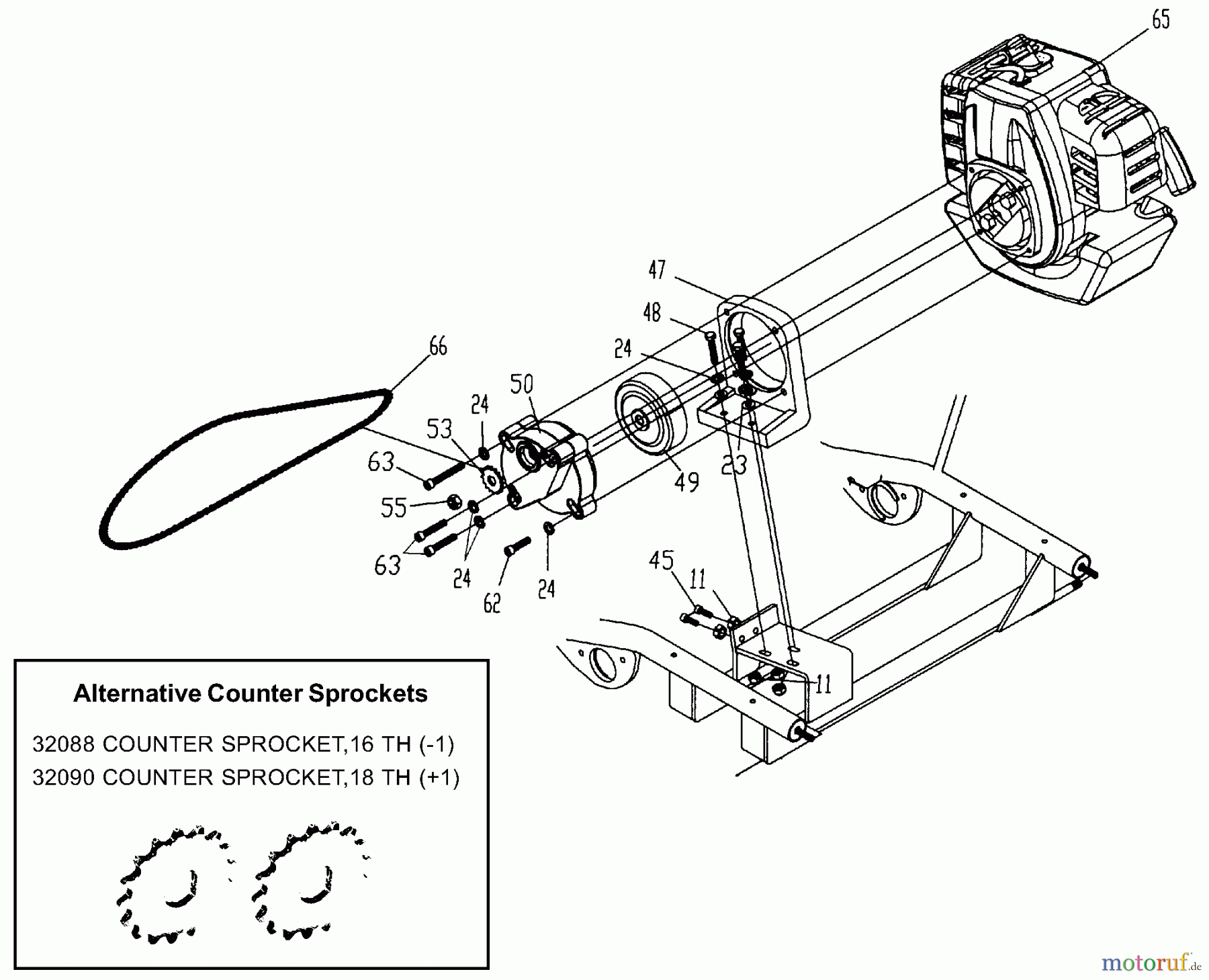 Tanaka Sonstiges TPK-400GS - Tanaka 40cc Paveracer Kart Gear Box, Clutch Drum & Chain