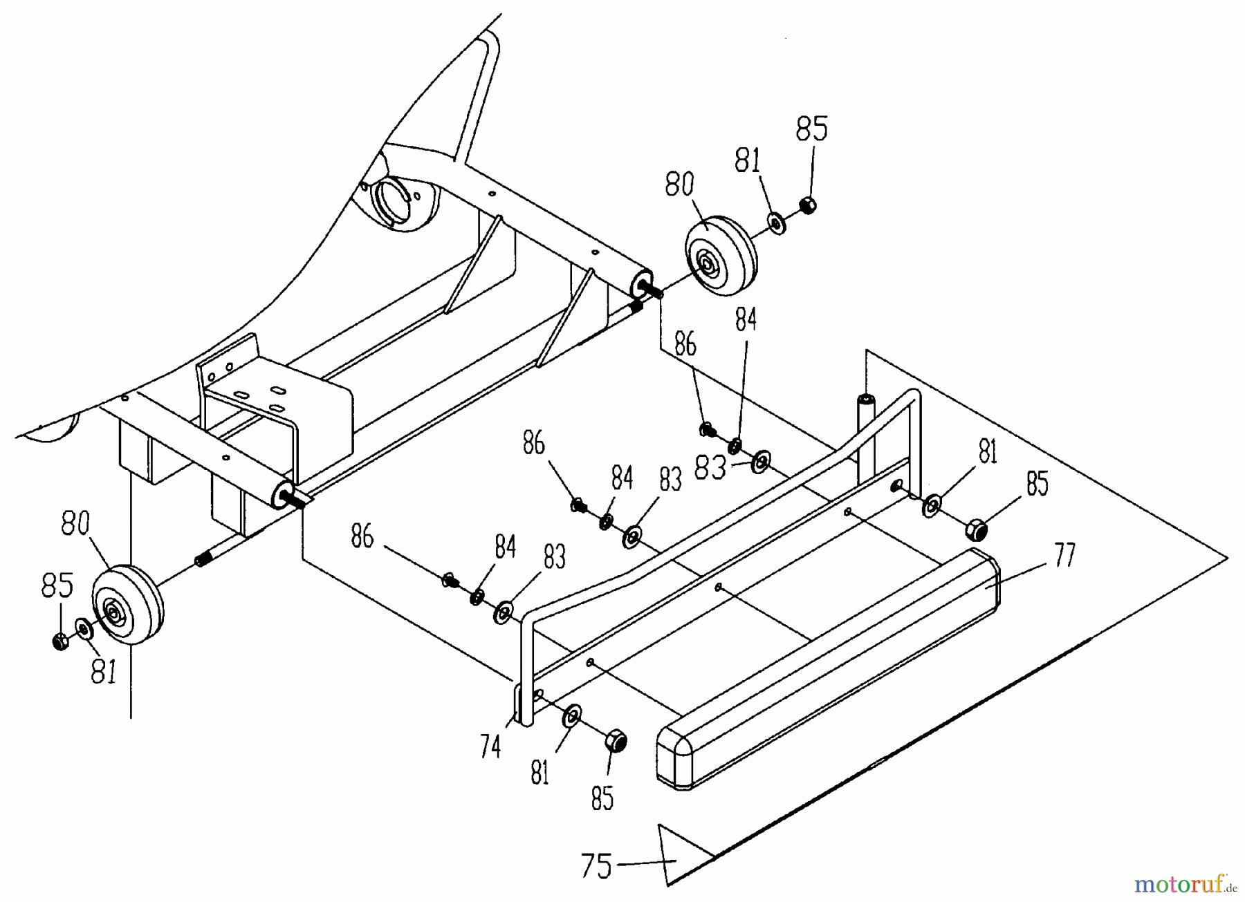 Tanaka Sonstiges TPK-400GS - Tanaka 40cc Paveracer Kart Rear Bumper, Rollers & Flag