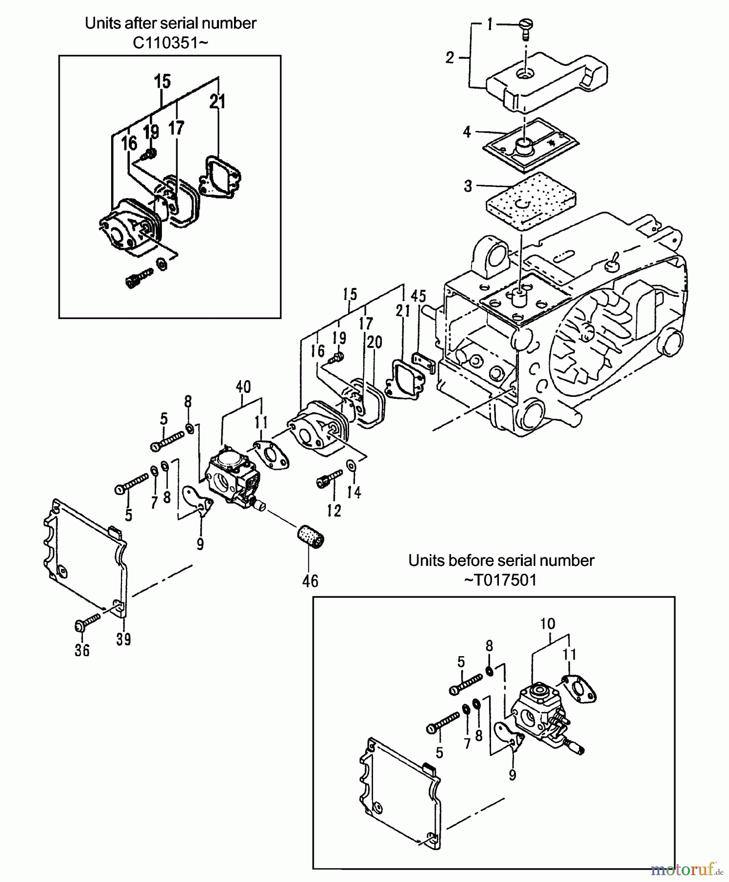 Tanaka Motorsägen ECS-3301 - Tanaka Chainsaw Air Box, Intake, Carburetor