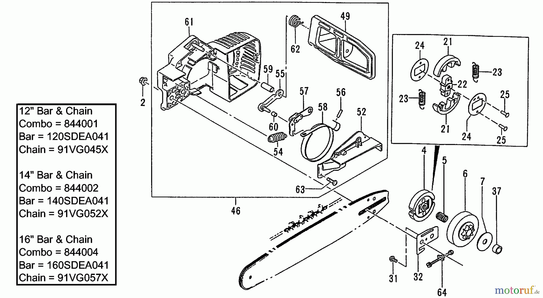  Tanaka Motorsägen ECS-3351B - Tanaka Chainsaw Clutch & Chain Brake