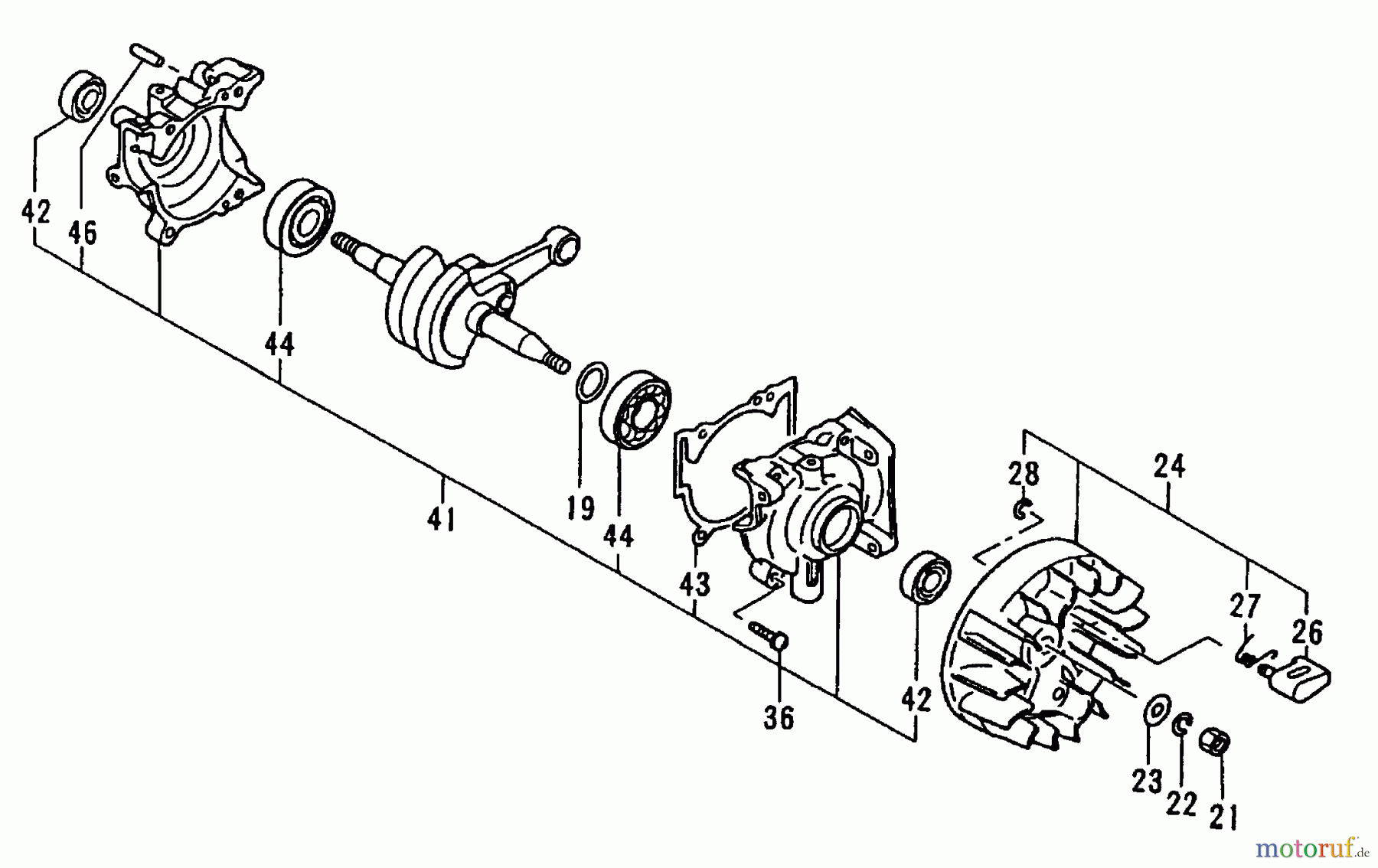  Tanaka Motorsägen ECS-3351B - Tanaka Chainsaw Crankcase / Flywheel