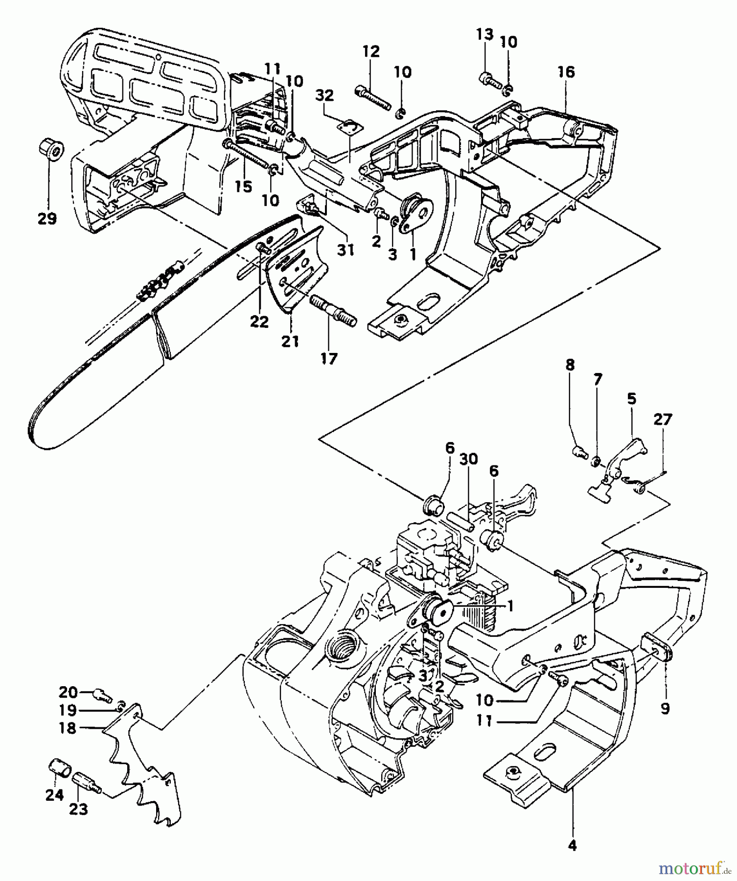 Tanaka Motorsägen ECS-415 - Tanaka Chainsaw Rear Handle