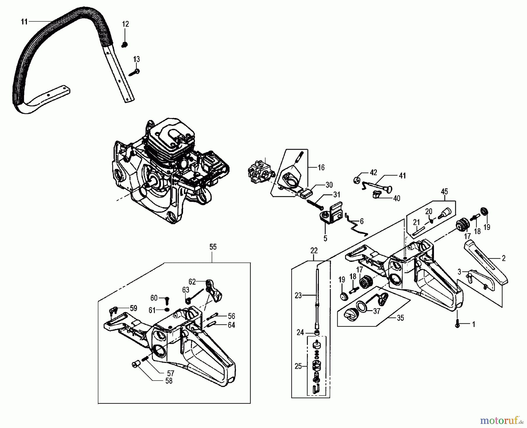 Tanaka Motorsägen ECV-5601 - Tanaka Chainsaw Handles & Controls
