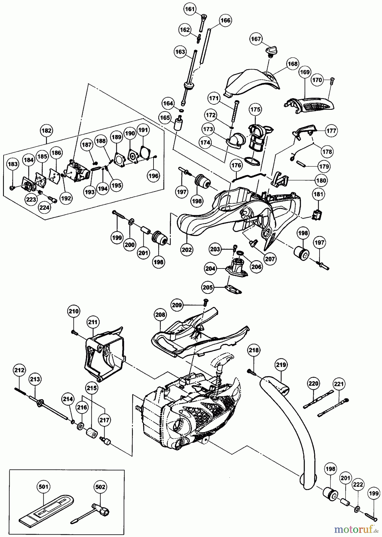 Tanaka Motorsägen TCS-3351PFS - Tanaka 32cc Chainsaw Fuel System & Air Box