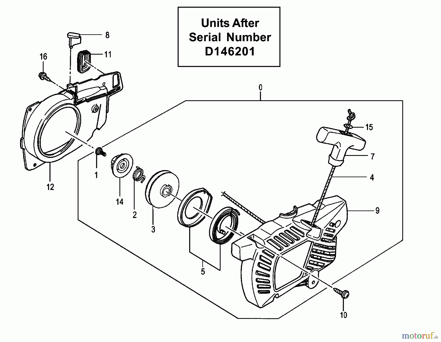  Tanaka Hochentaster TCS-3401S - Tanaka Professional Pruning Saw Recoil Starter (Units After Serial Number D146201)