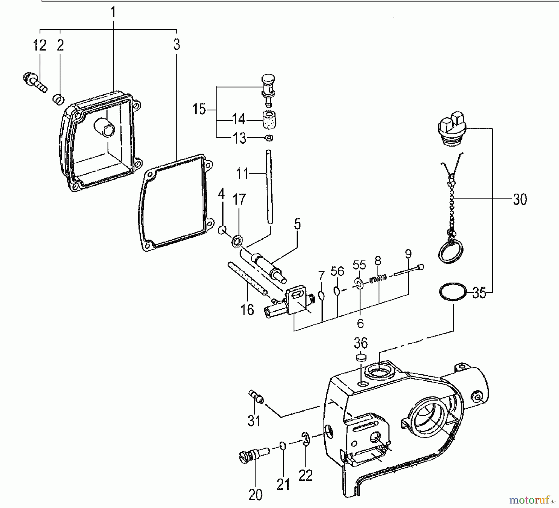  Tanaka Hochentaster TPS-2501 - Tanaka Extended Reach Pole Saw Oil Pump, Cap, Filter