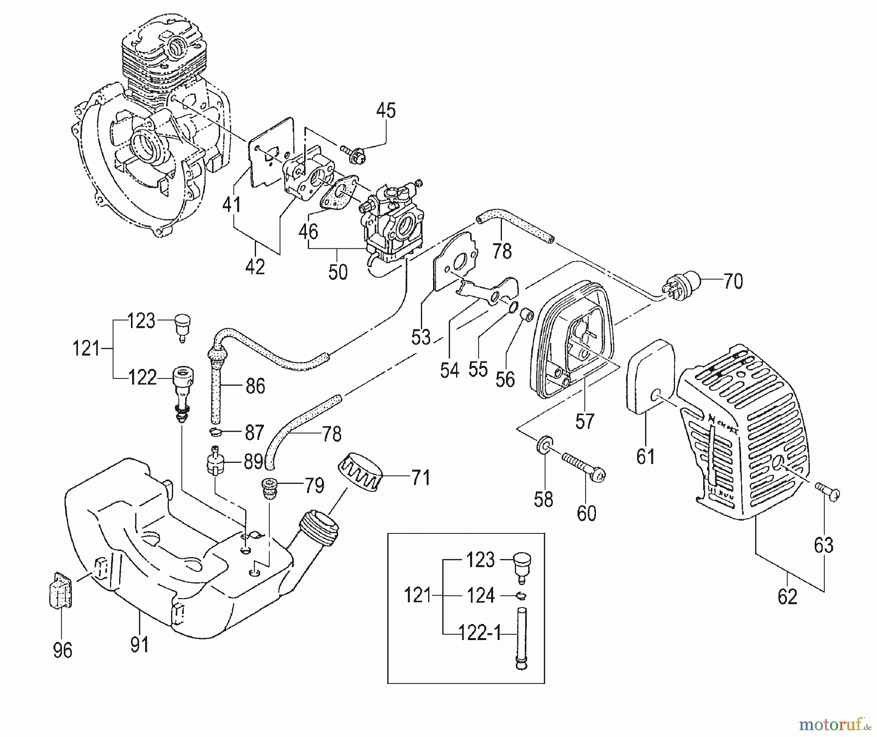 Tanaka Hochentaster TPS-2510 - Tanaka Extended Reach Pole Saw Fuel System, Air Cleaner Cover