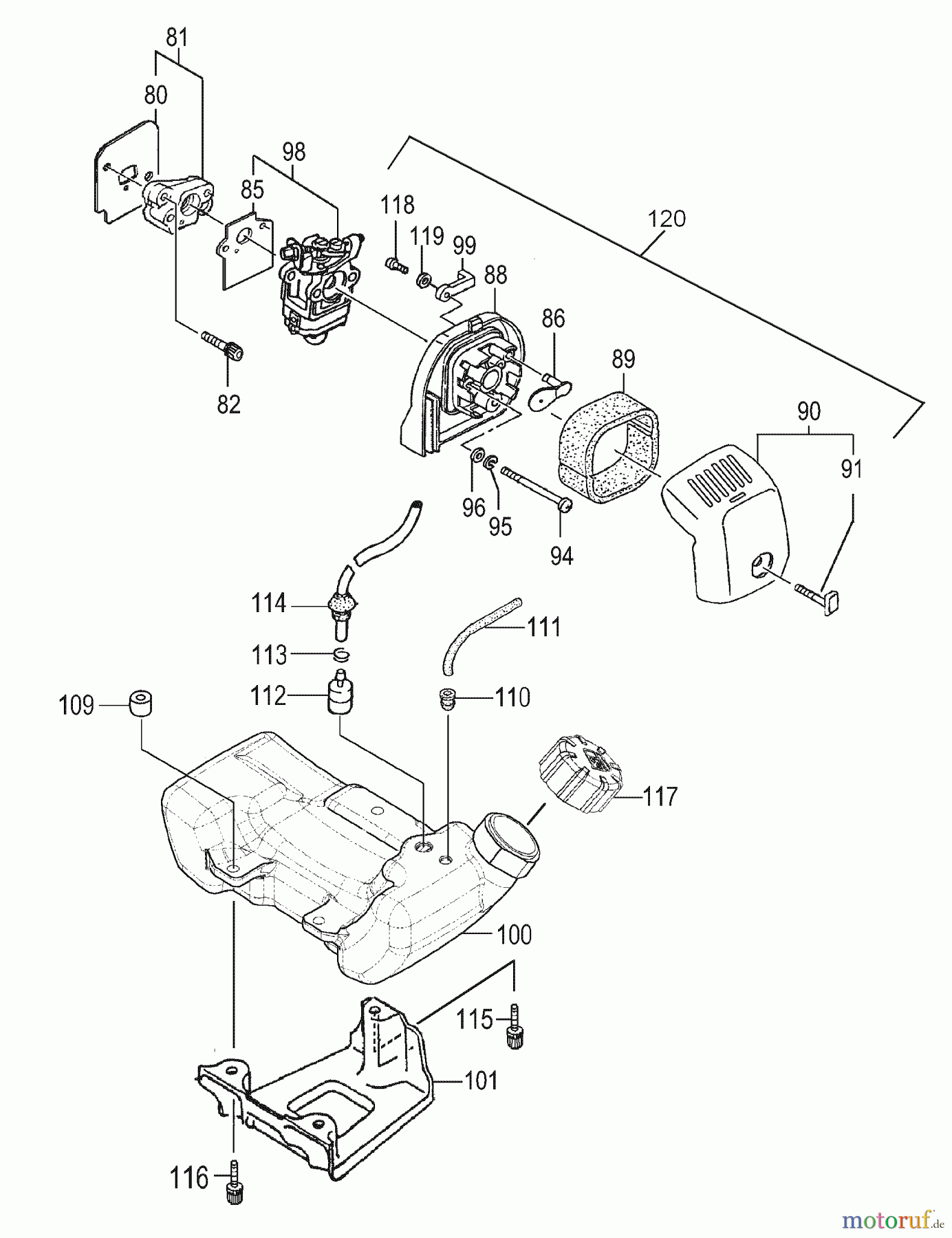 Tanaka Hochentaster TPS-260PF - Tanaka Extended Reach Pole Saw Fuel System